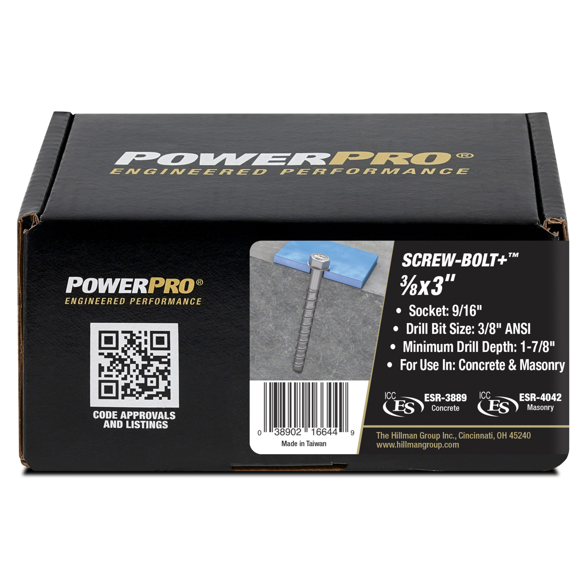 Hillman Galvanized Screw-Bolt+ Anchor (3/8 in. x 3 in.) - 15 pc