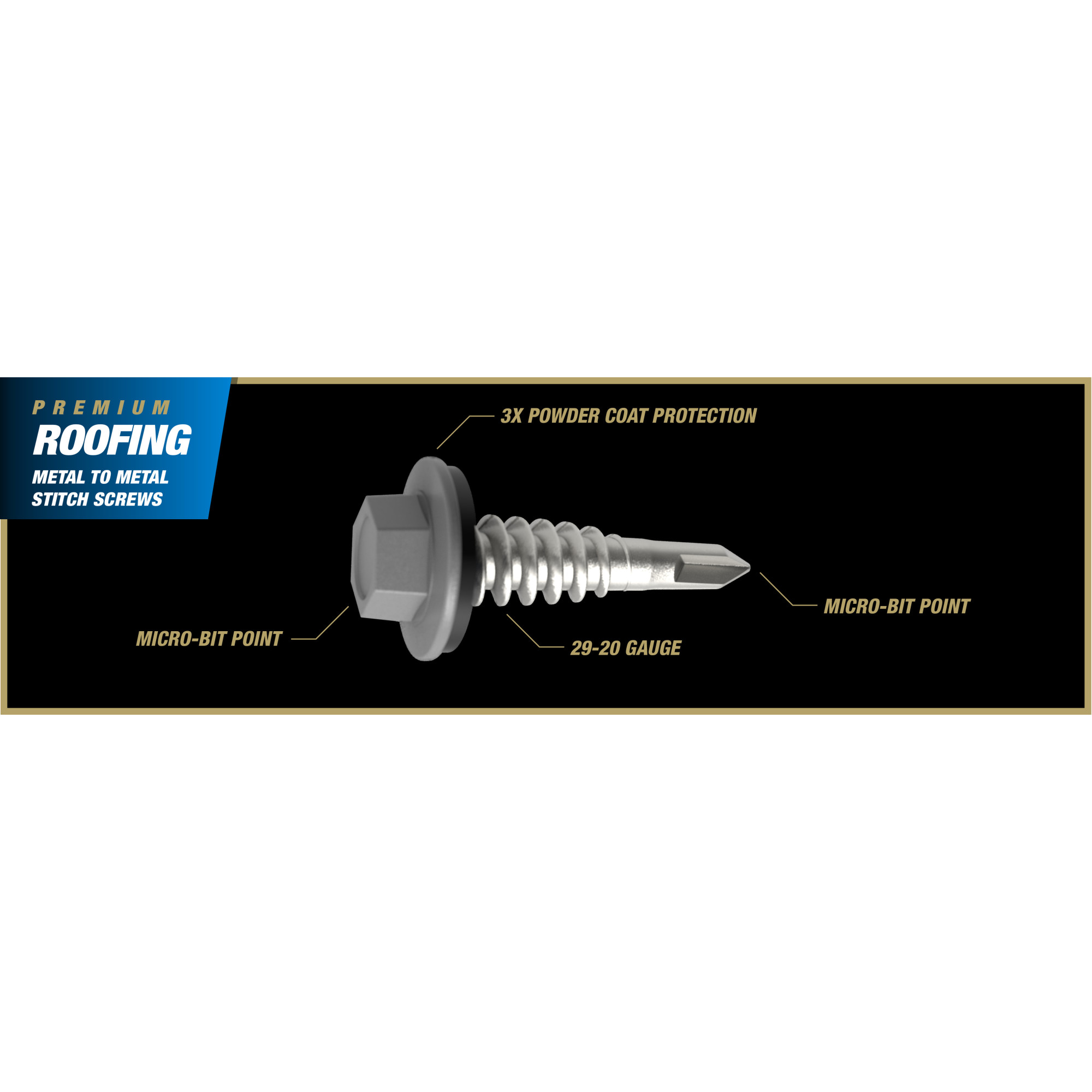 Power Pro Silver Self Drilling Metal-to-Metal Roofing Screw (1/4 in.-14x7/8 in.)-250pc