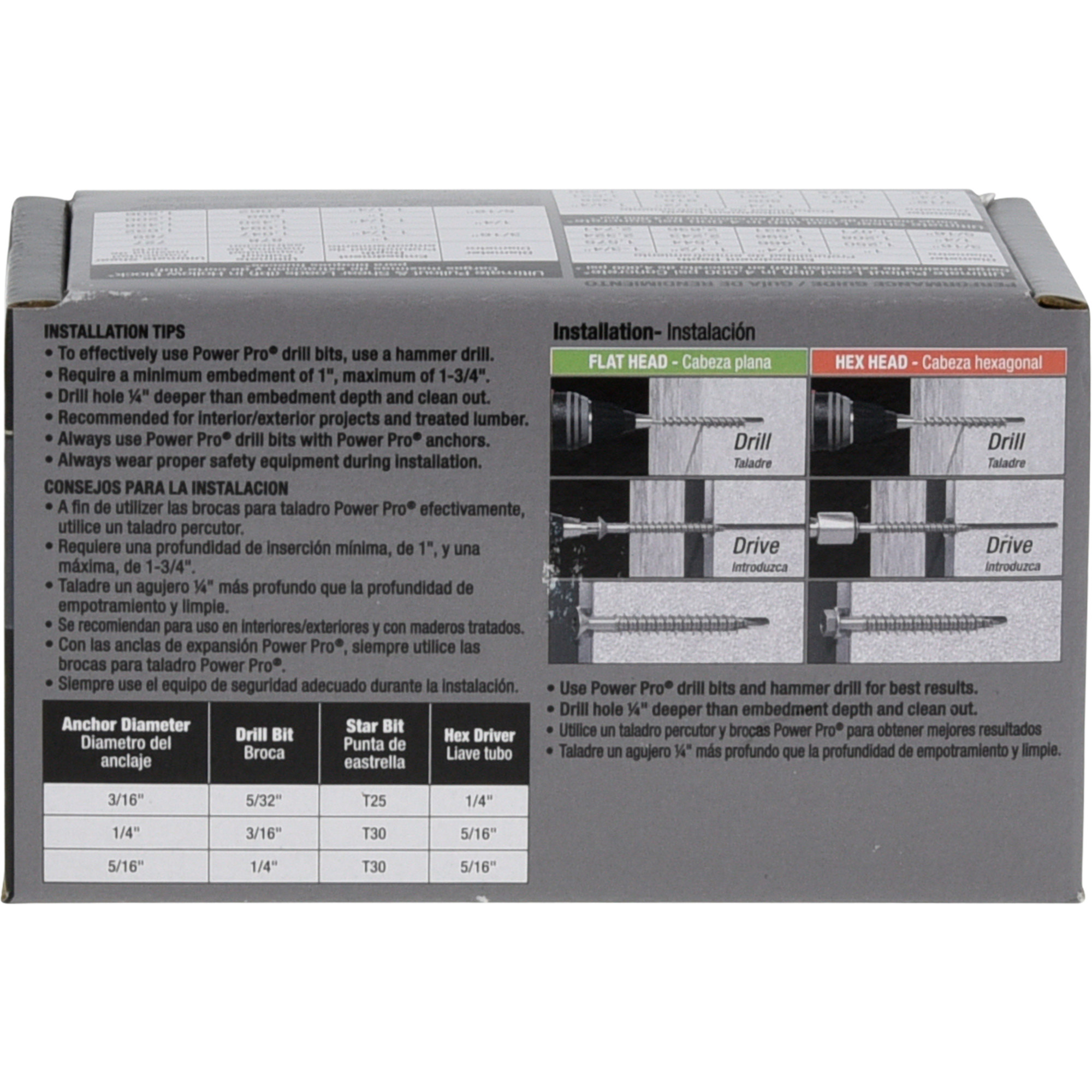 Power Pro Blue Flat-Head Concrete Screw Anchor (3/16 in. x 2-3/4 in.) - 100 pc