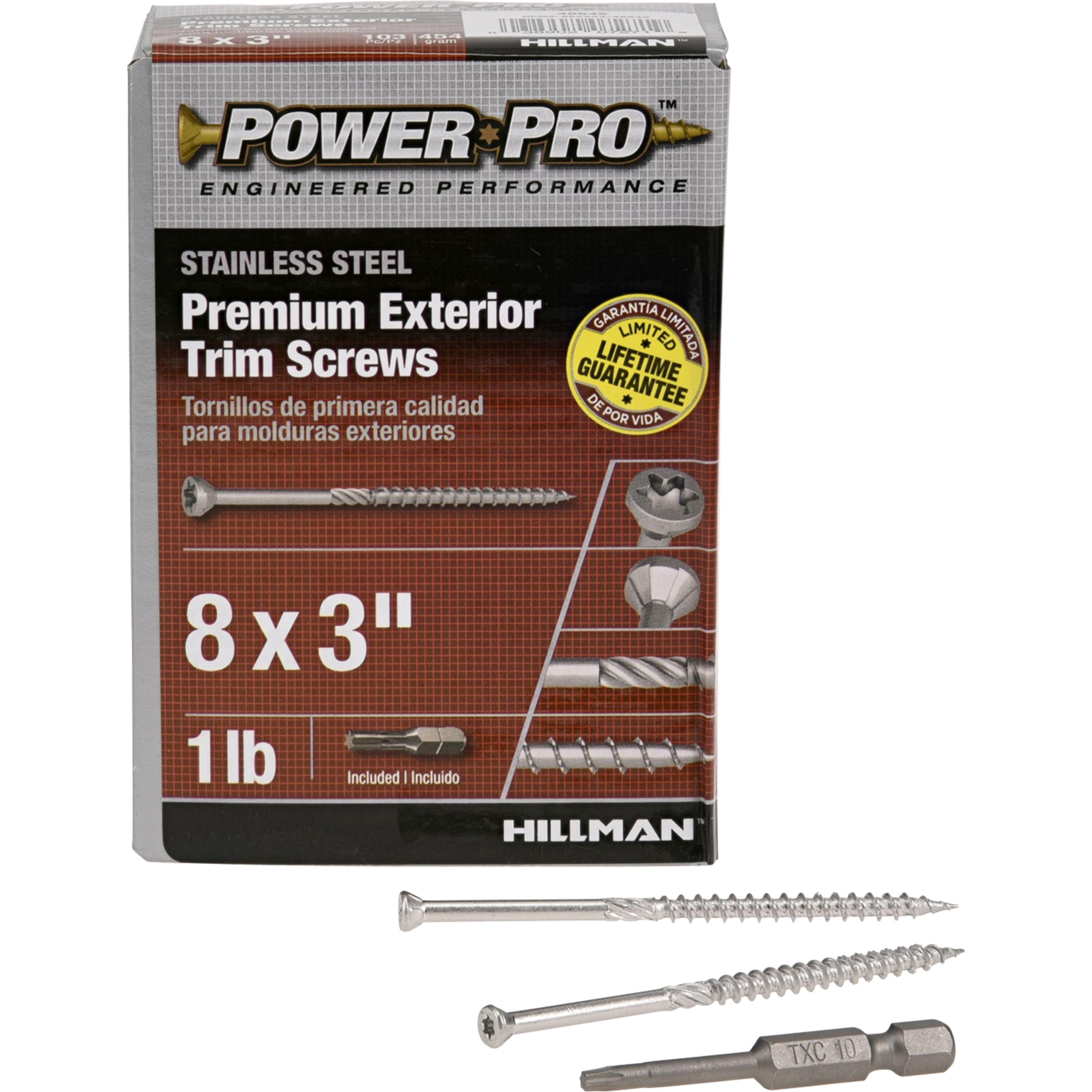 Power Pro Premium 305 Stainless Steel Trim Screws (#8 x 3 in.) - 103 pc