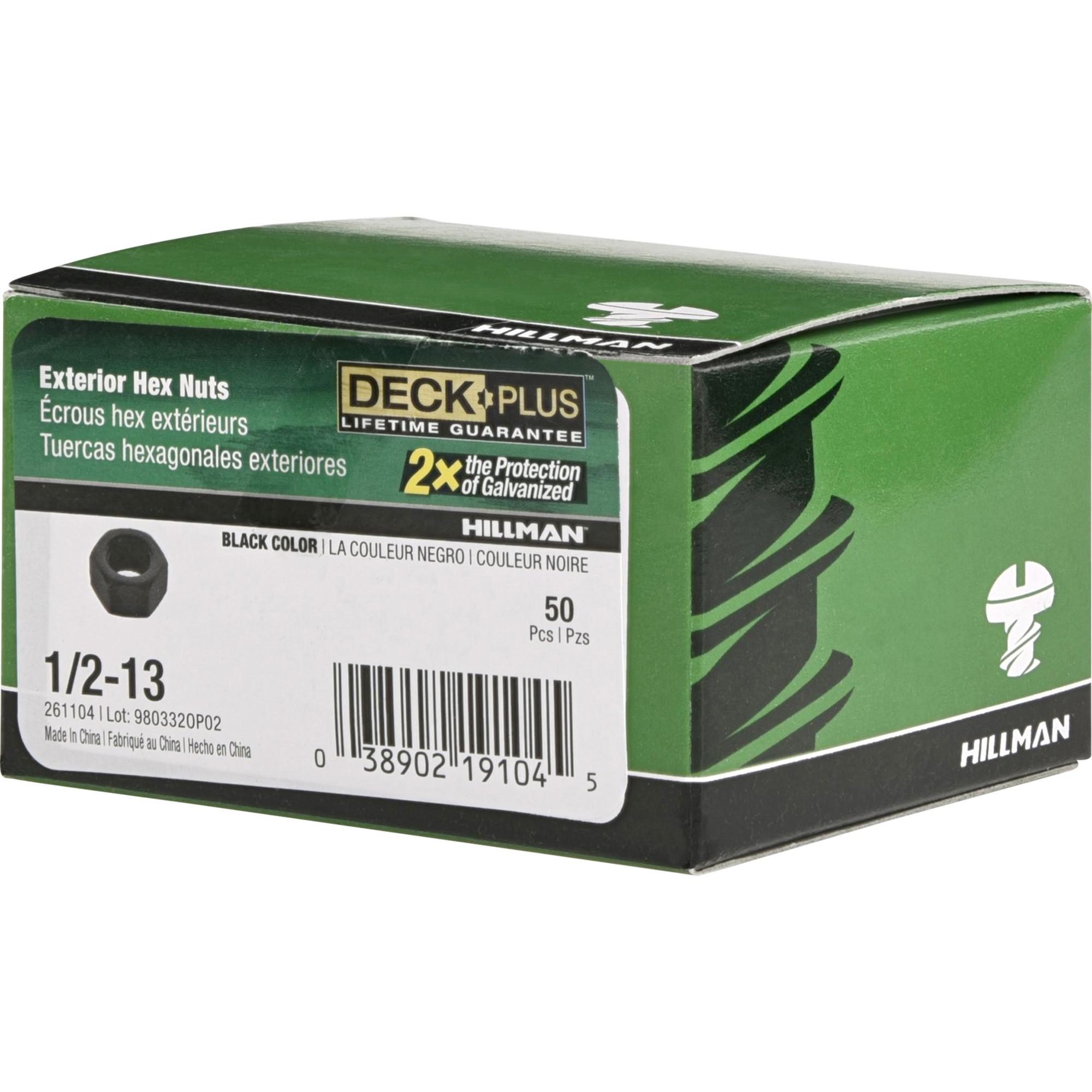 Hillman Black Coated Hex Nuts (1/2 in.-13 Thread)