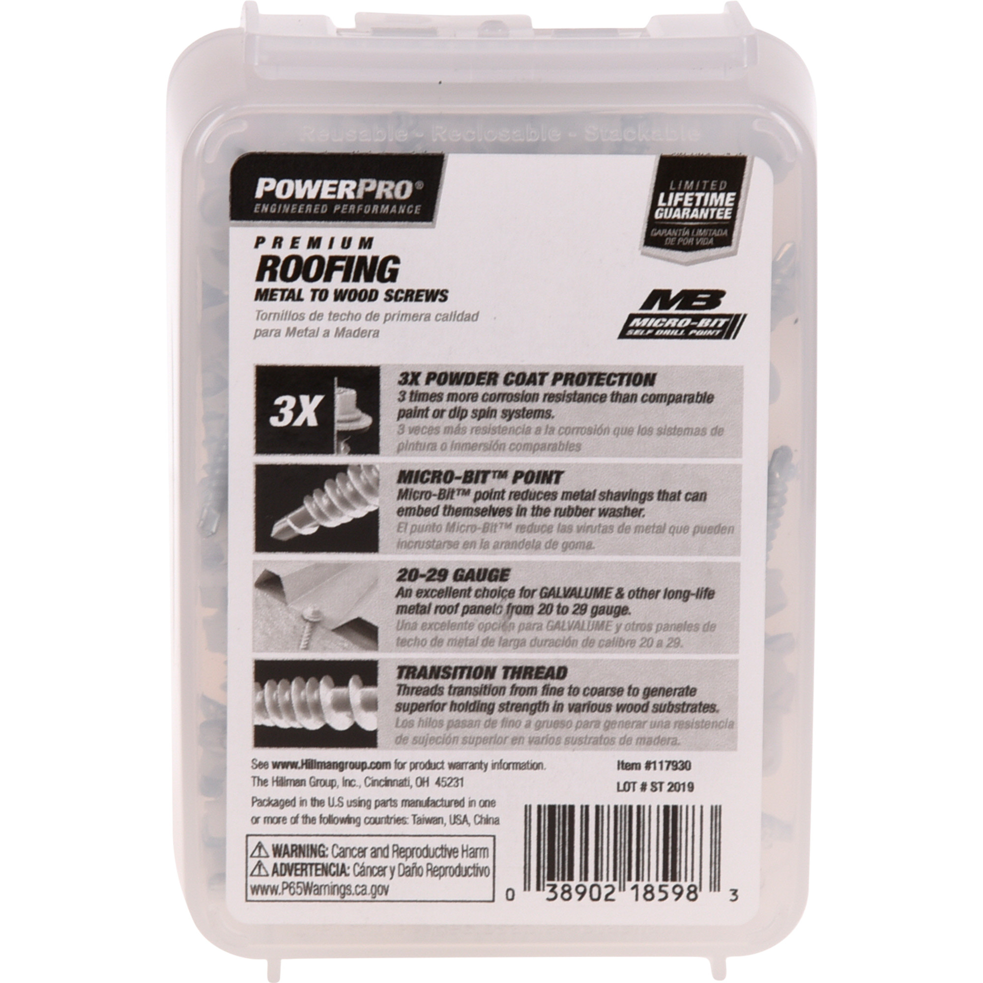 Power Pro White Self Drilling Metal-to-Wood Roofing Screws (#10 x 2 in.) - 77 pc