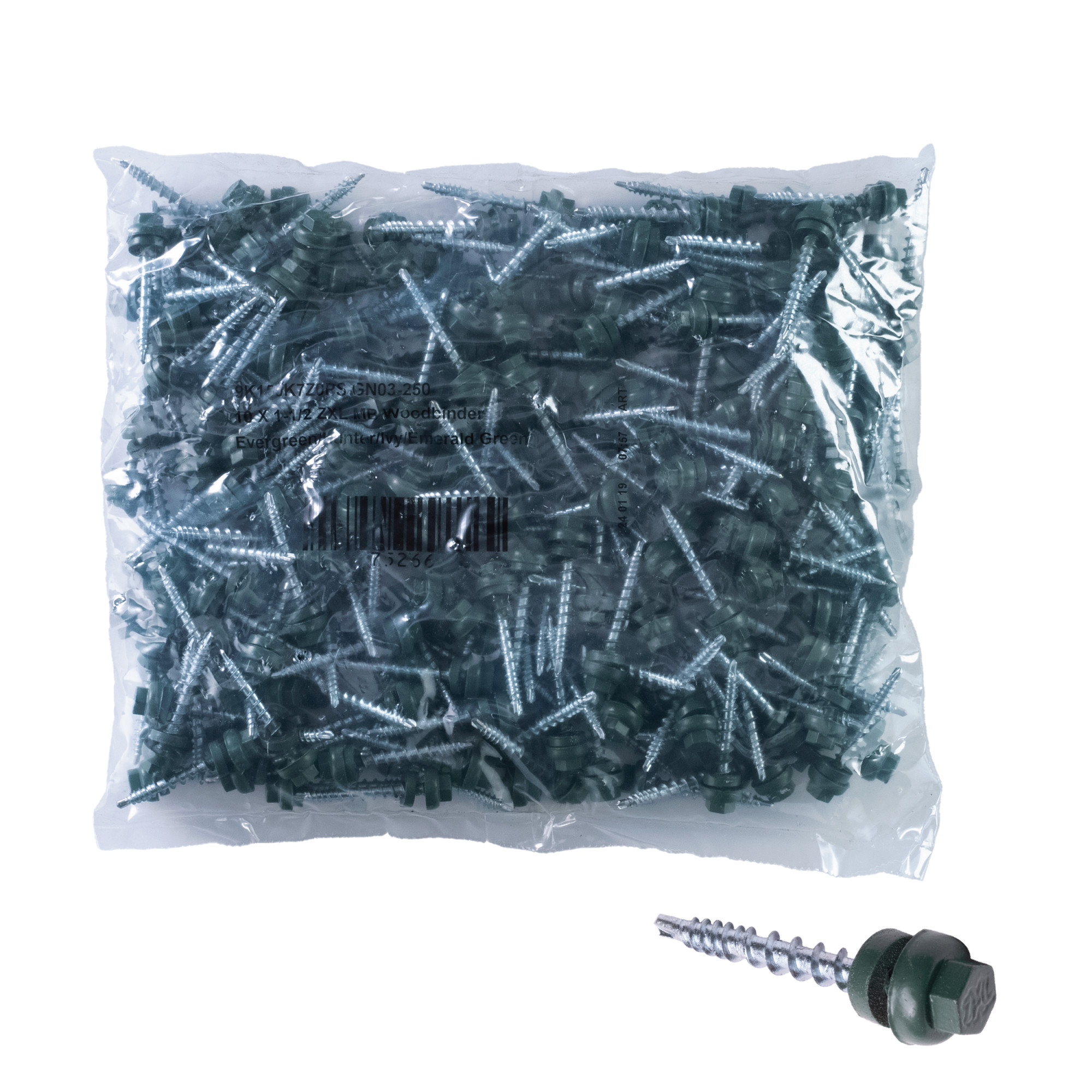Power Pro Green Self Drilling Metal-to-Wood Roofing Screws (#10 x 1-1/2 in.)-250 pc