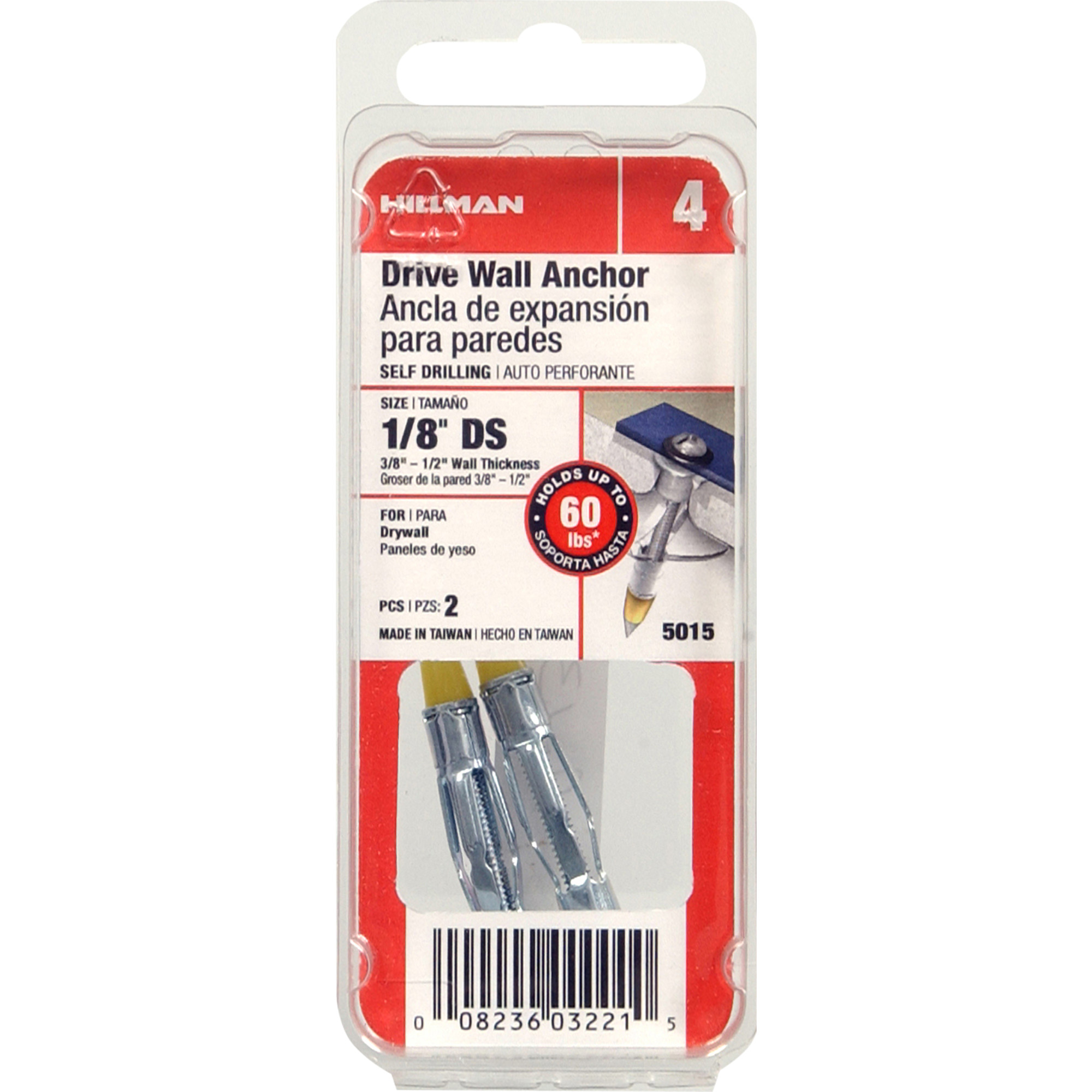 Hillman Drive Wall Anchor (1/8 in. Short) - 2 pc