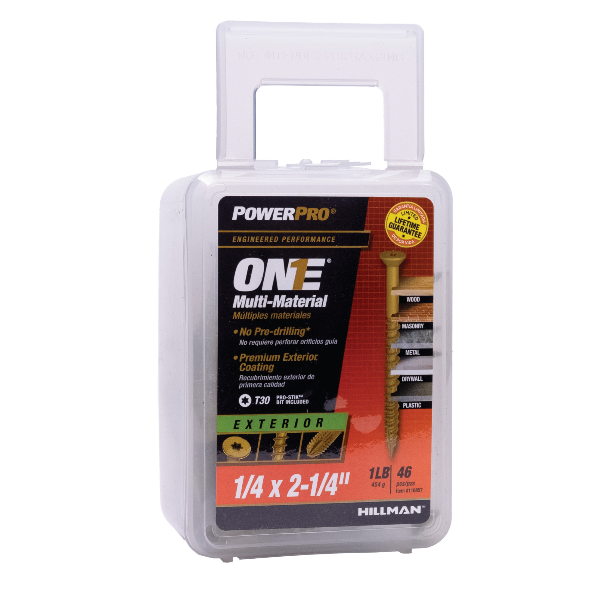 Power Pro ONE Flat Exterior Bronze Multi-Material Screws (1/4 in. x 2-1/4 in.) - 46 pc