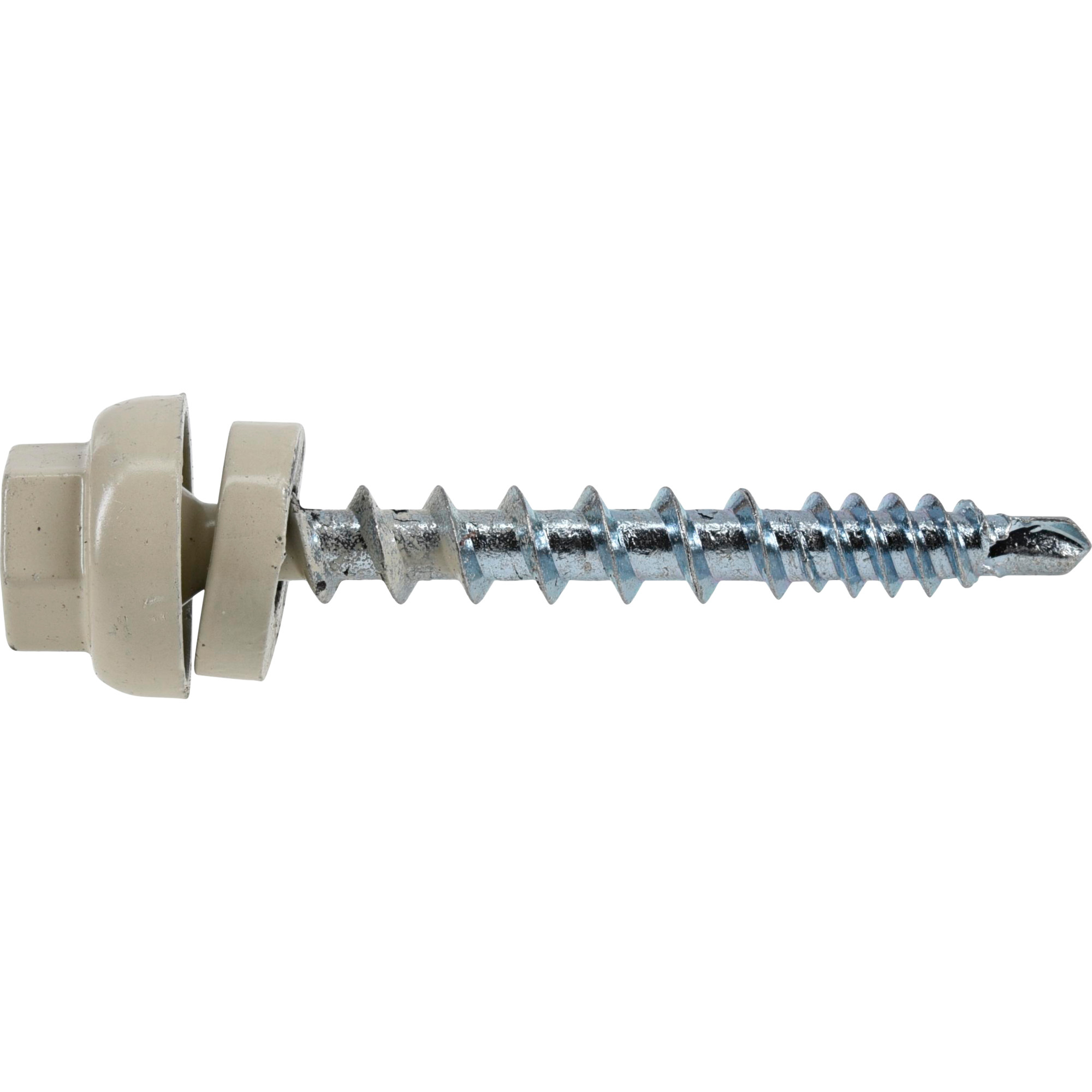 Power Pro Ivory Self Drilling Metal-to-Wood Roofing Screws (#10 x 1-1/2 in.)-62 pc