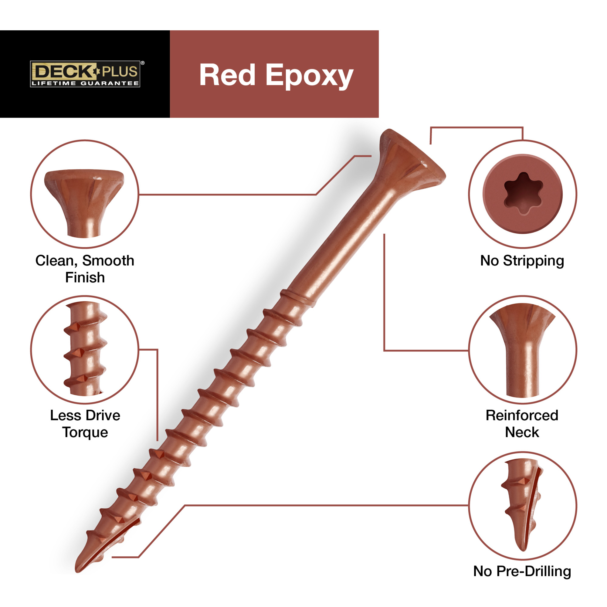 Deck Plus Red Deck Screws (#10 x 3 in.)