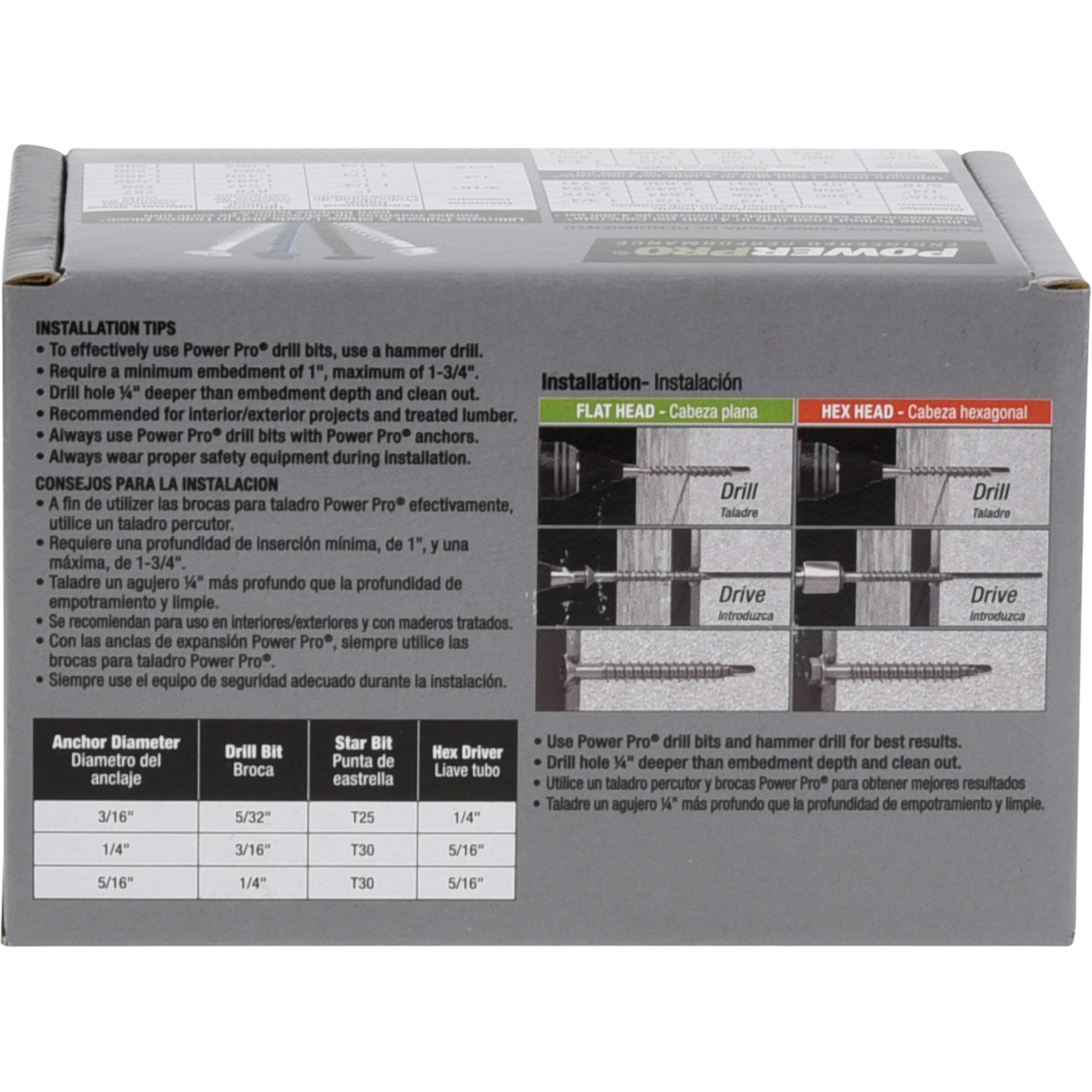 Power Pro Black Flat-Head Concrete Screw Anchor (1/4 in. x 2-3/4 in.) - 100 pc