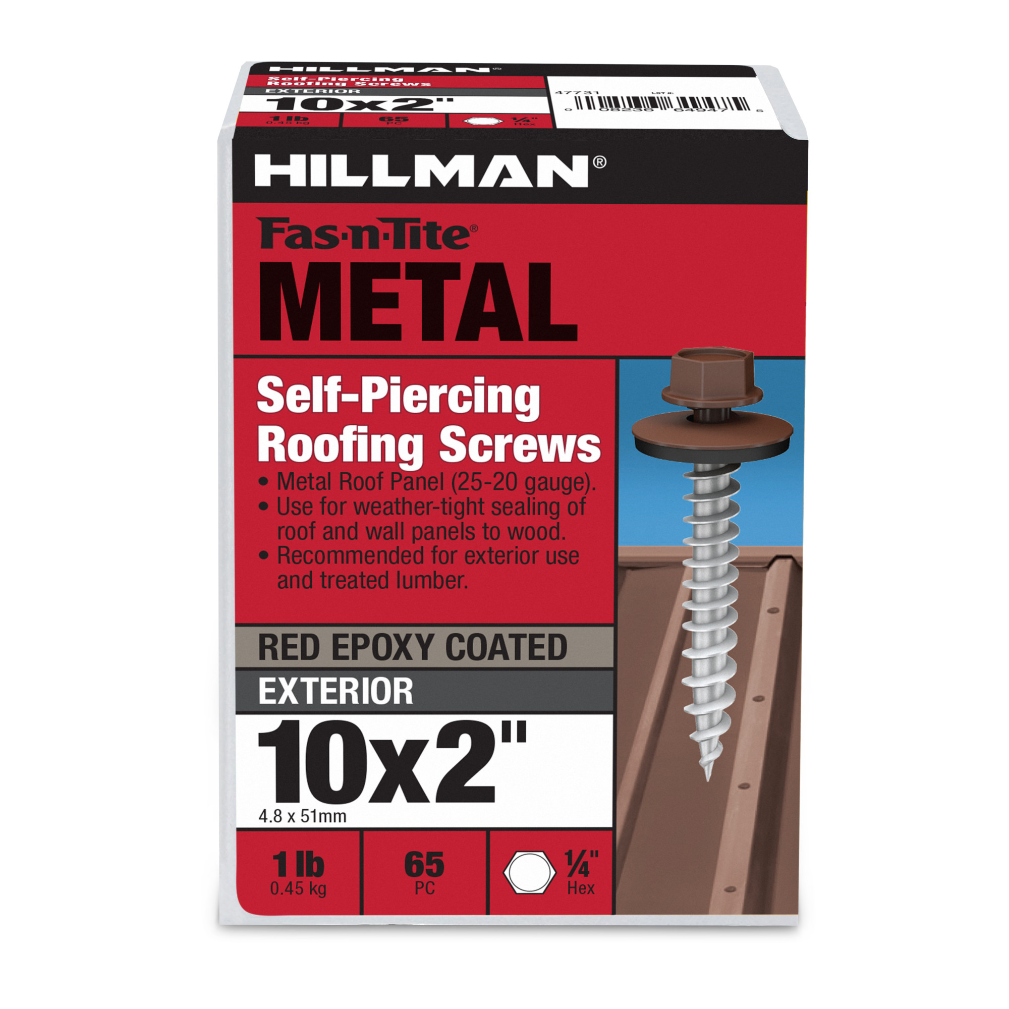 Hillman Red Painted Self-Piercing Sheeter (#10 x 2 in.)