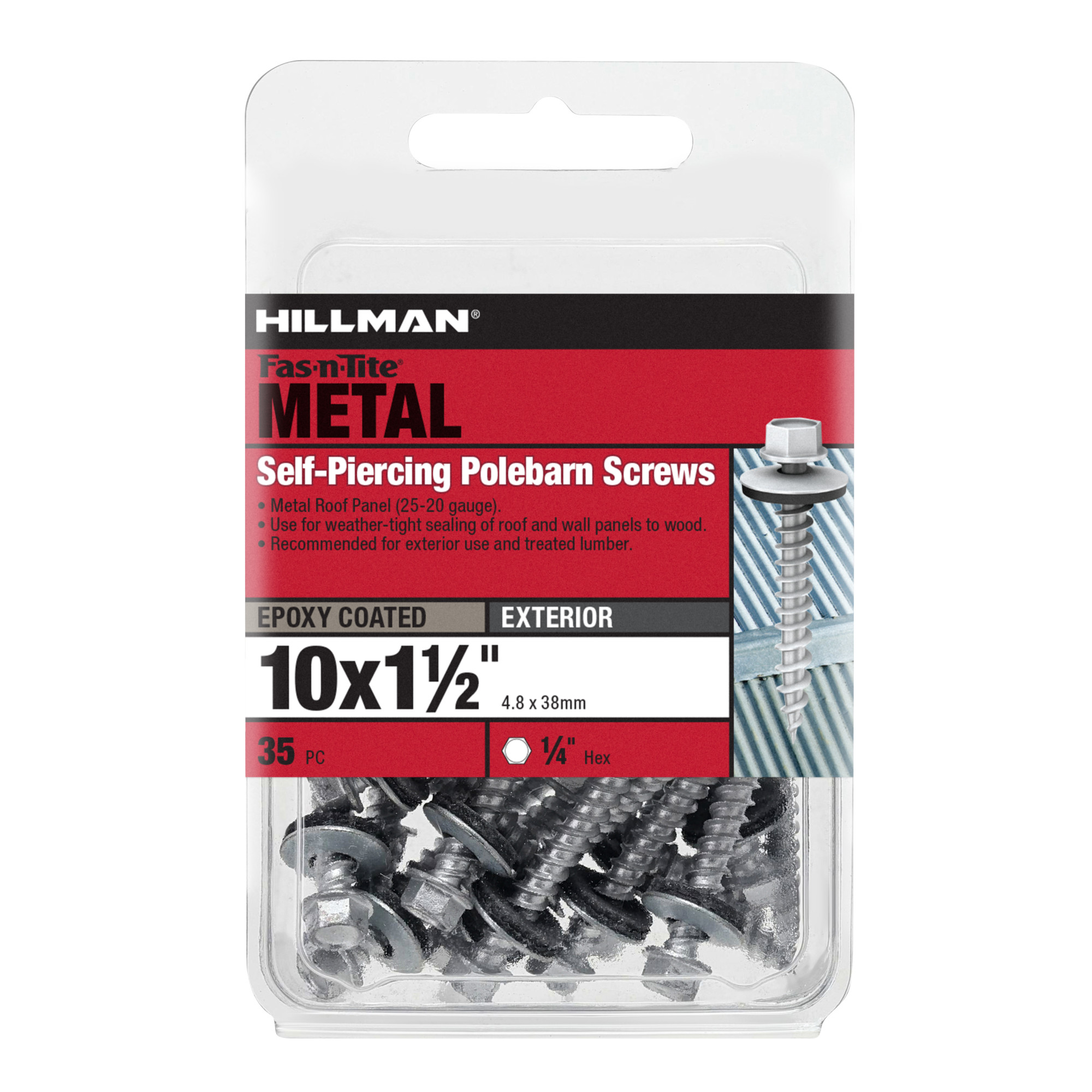 Hillman Self-Piercing Sheeter Screws (#10 x 1-1/2 in.) - 35 pc