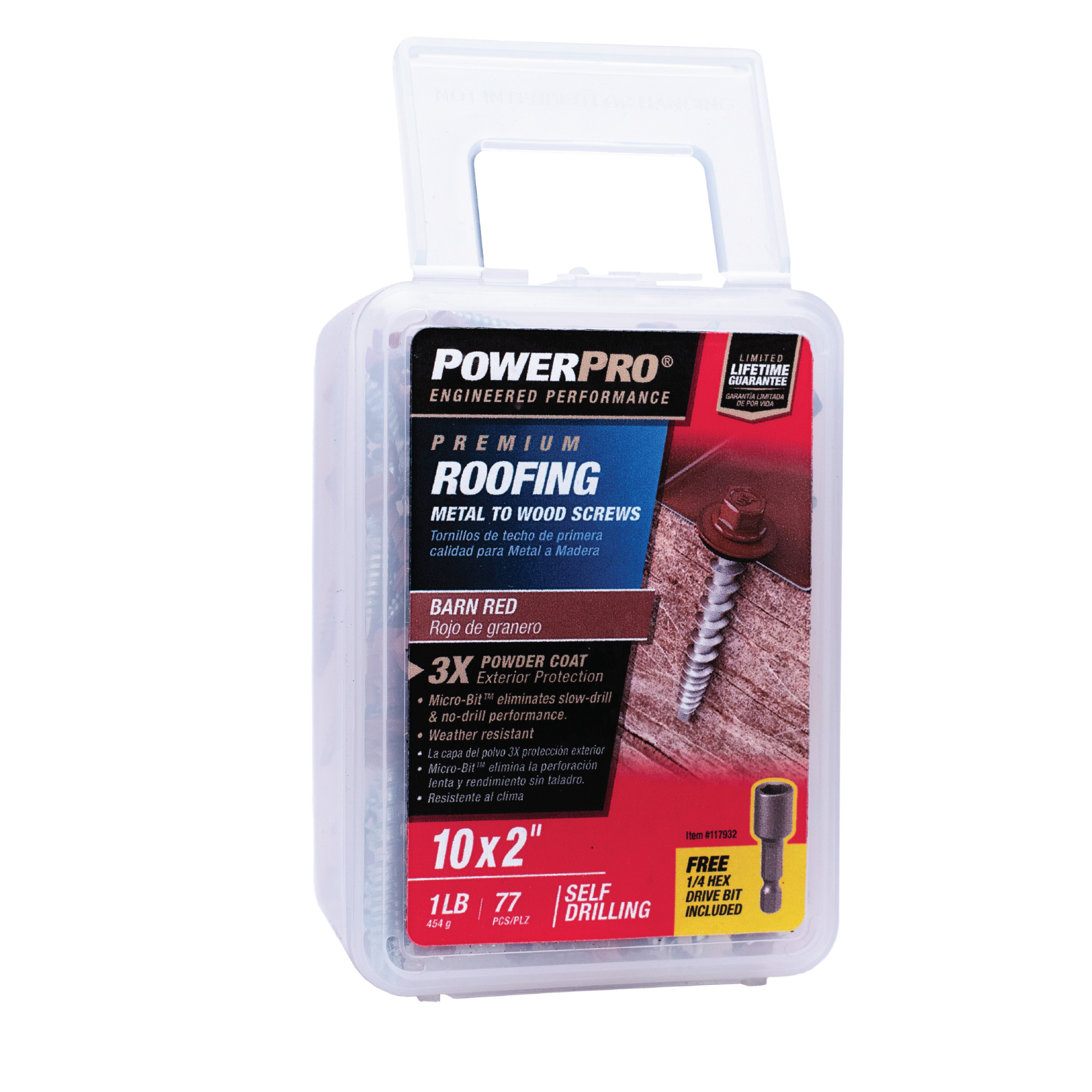 Power Pro Red Self Drilling Metal-to-Wood Roofing Screws (#10 x 2 in.) - 77 pc