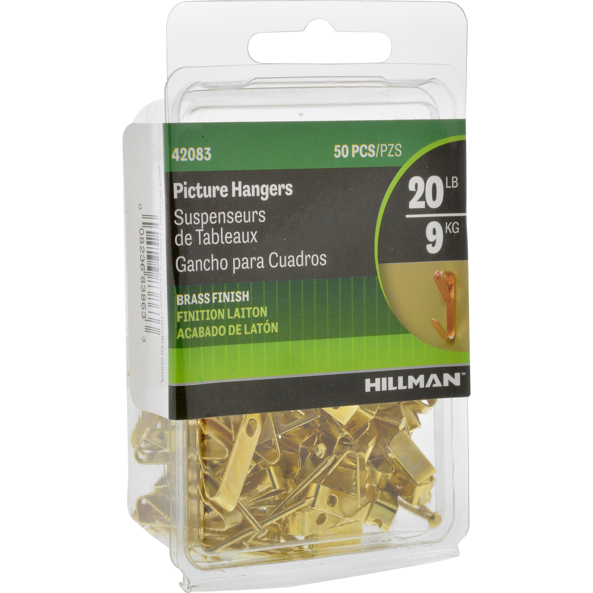 Hillman Conventional Picture Hangers Brass 20lb 50 Pack