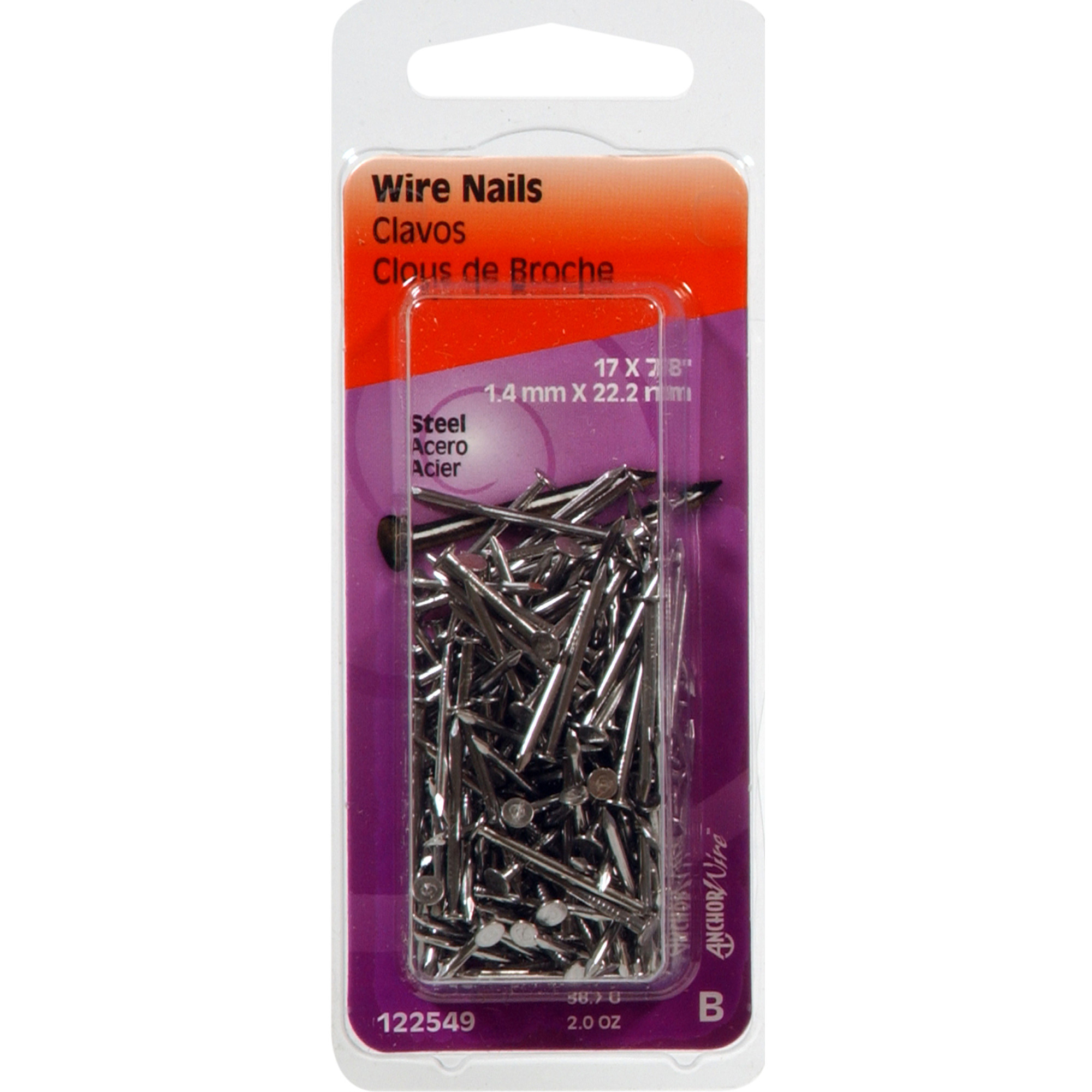 Anchor Wire Bright Wire Nails (7/8 in. x 17GA) - 2 oz.