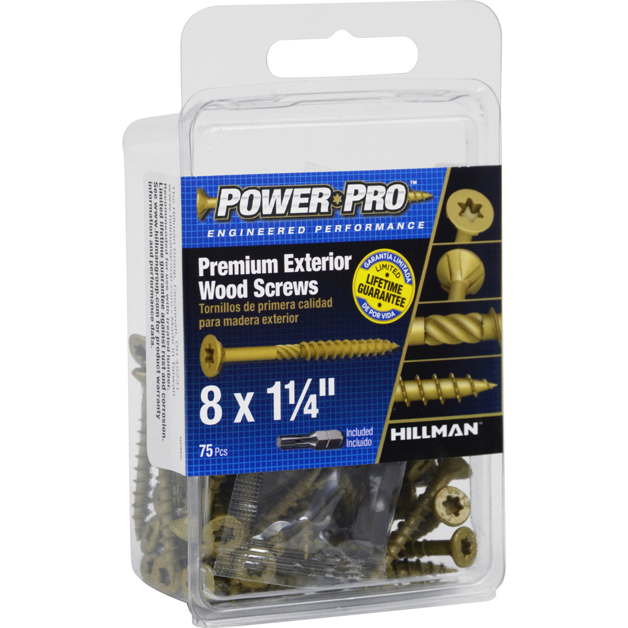 Power Pro Premium Bronze Exterior Wood Screws (#8 x 1-1/4 in.) - 75 pc