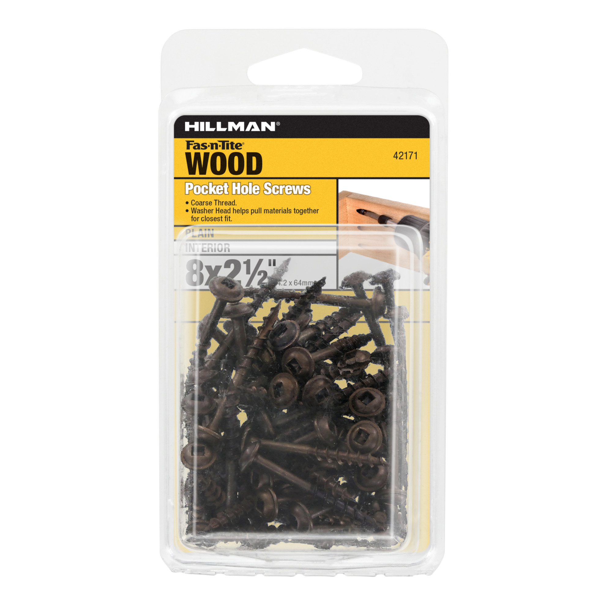 Hillman Pockethole Screws (#8 x 2-1/2 in.) - 50pc