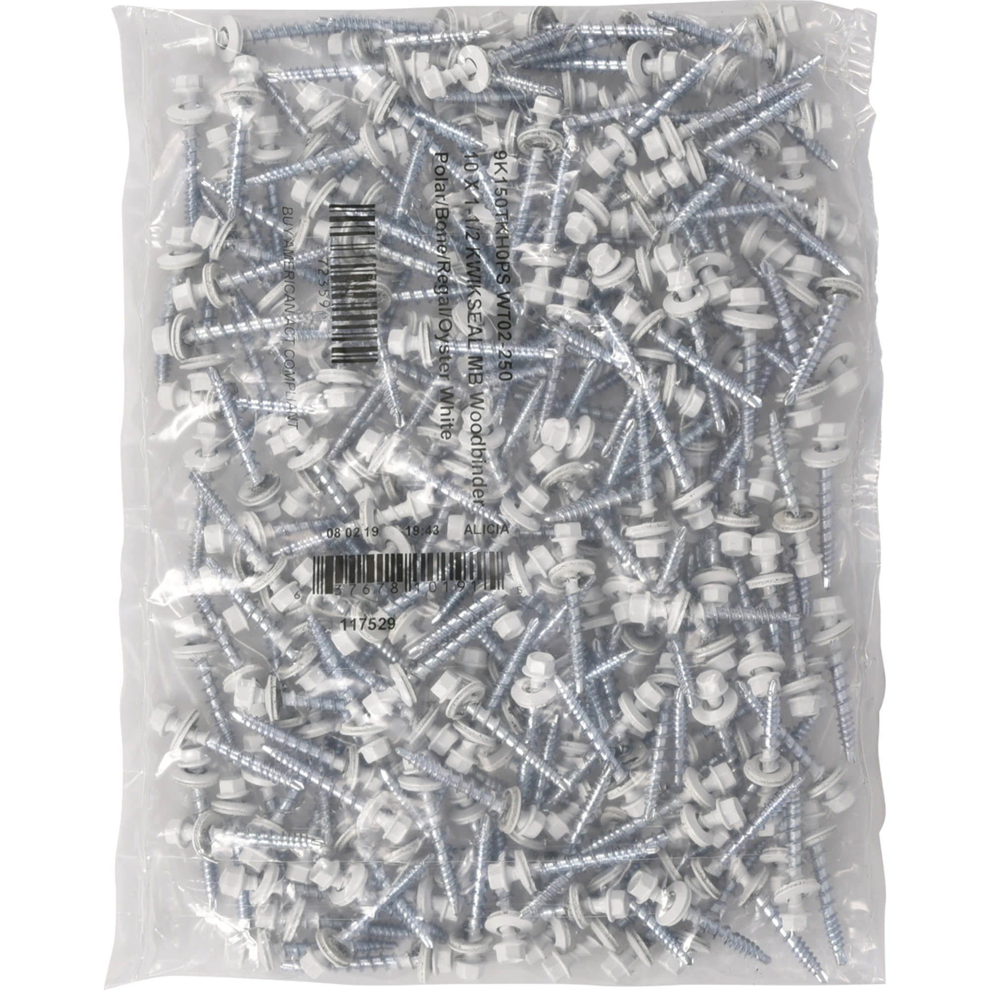 Power Pro White Self Drilling Metal-to-Wood Roofing Screws (#10 x 1-1/2 in.)-250 pc