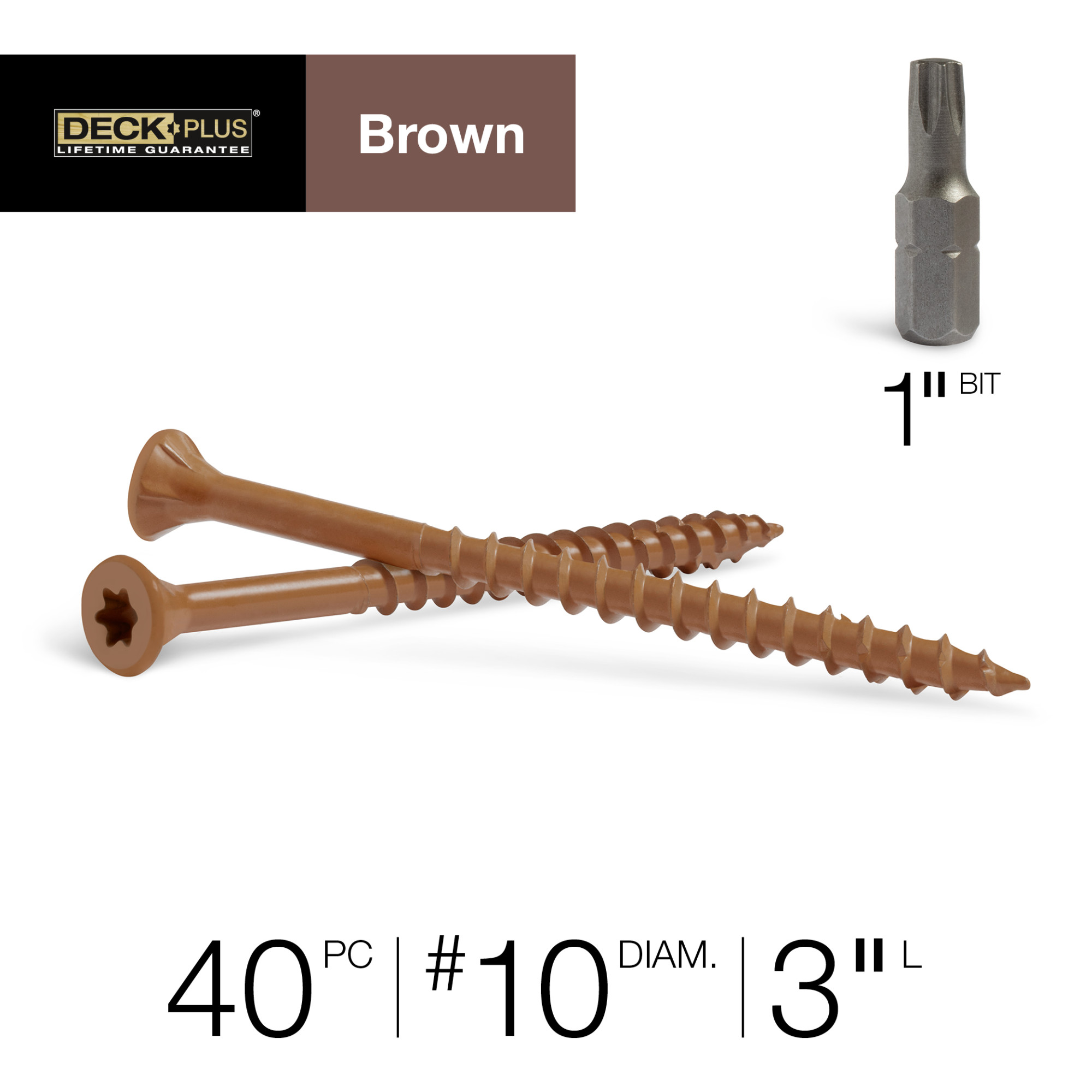 Deck Plus Brown Deck Screws (#10 x 3 in.)