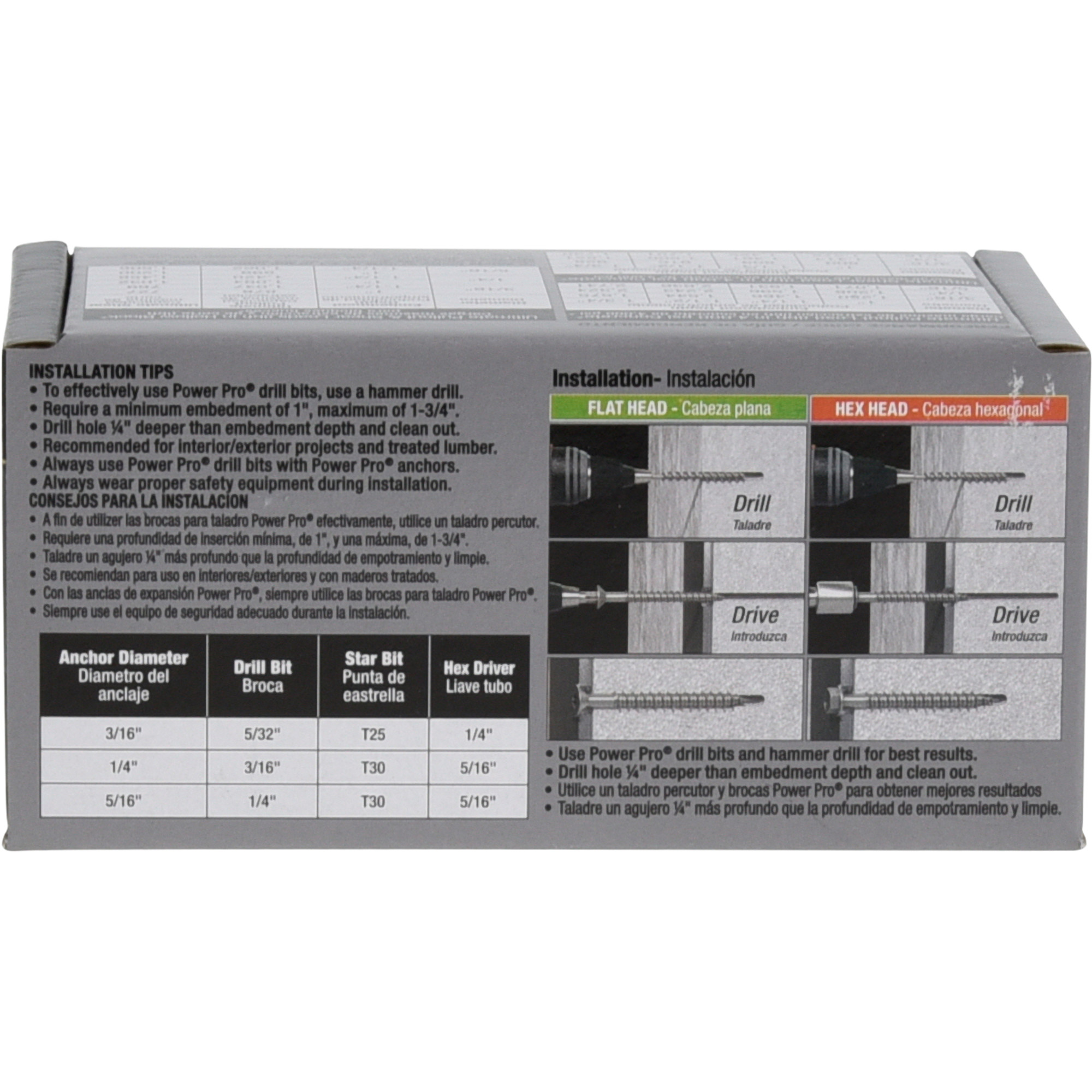 Power Pro White Flat-Head Concrete Screw Anchor (3/16 in. x 1-1/4 in.) - 100 pc