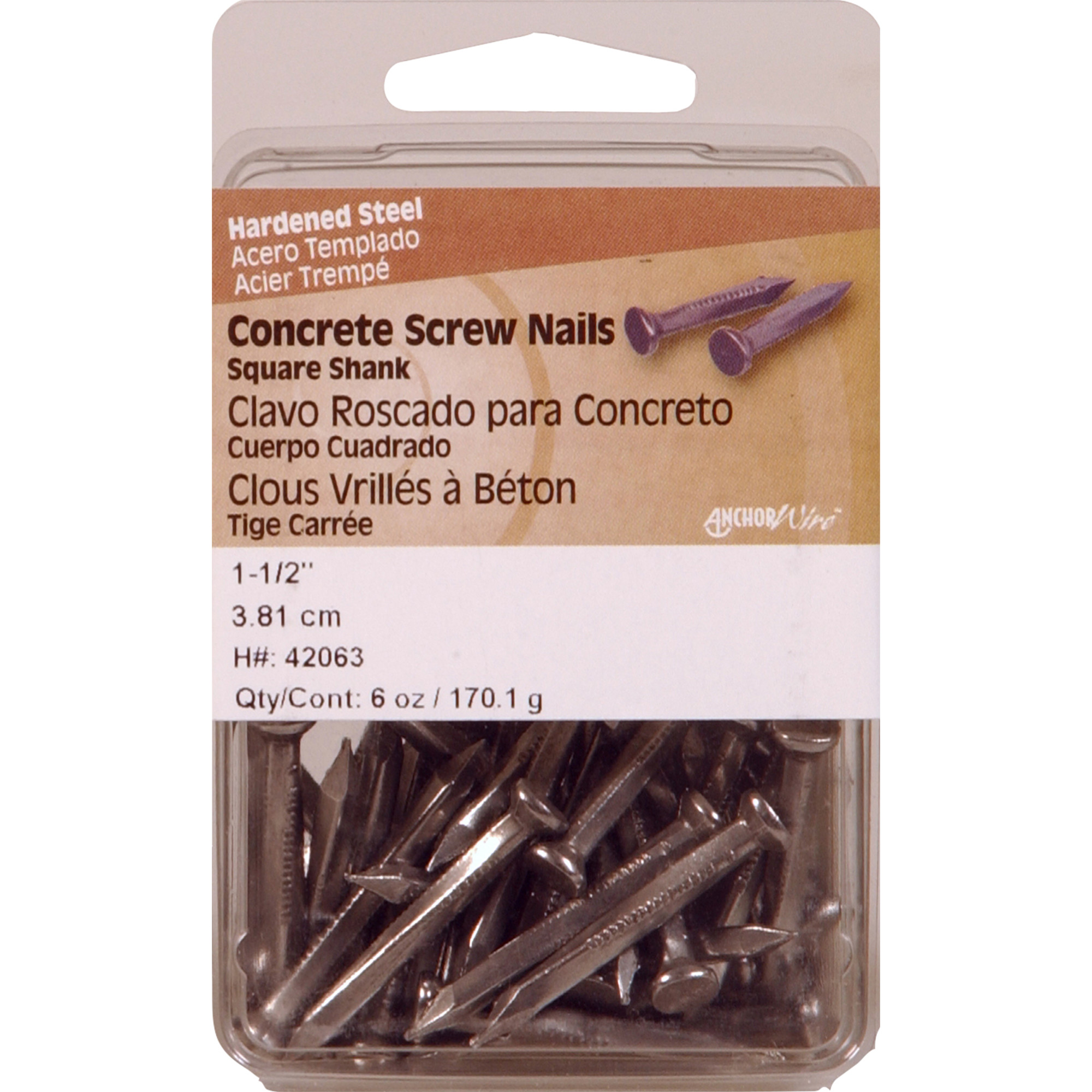 Anchor Wire Concrete Nail - Square Shank (1-1/2 in.) - 6 oz.