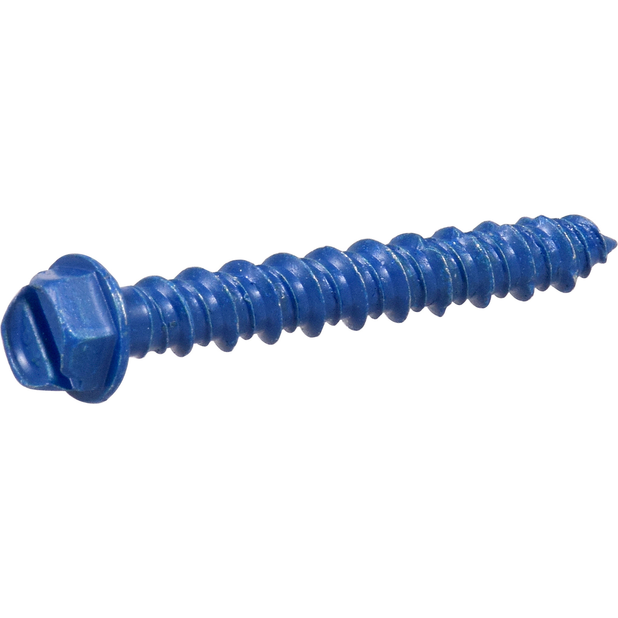 Hillman Blue Slotted Hex Washer-Head Tapper Concrete Screw Anchor(1/4 in. x 1-3/4 in.)-100 pc