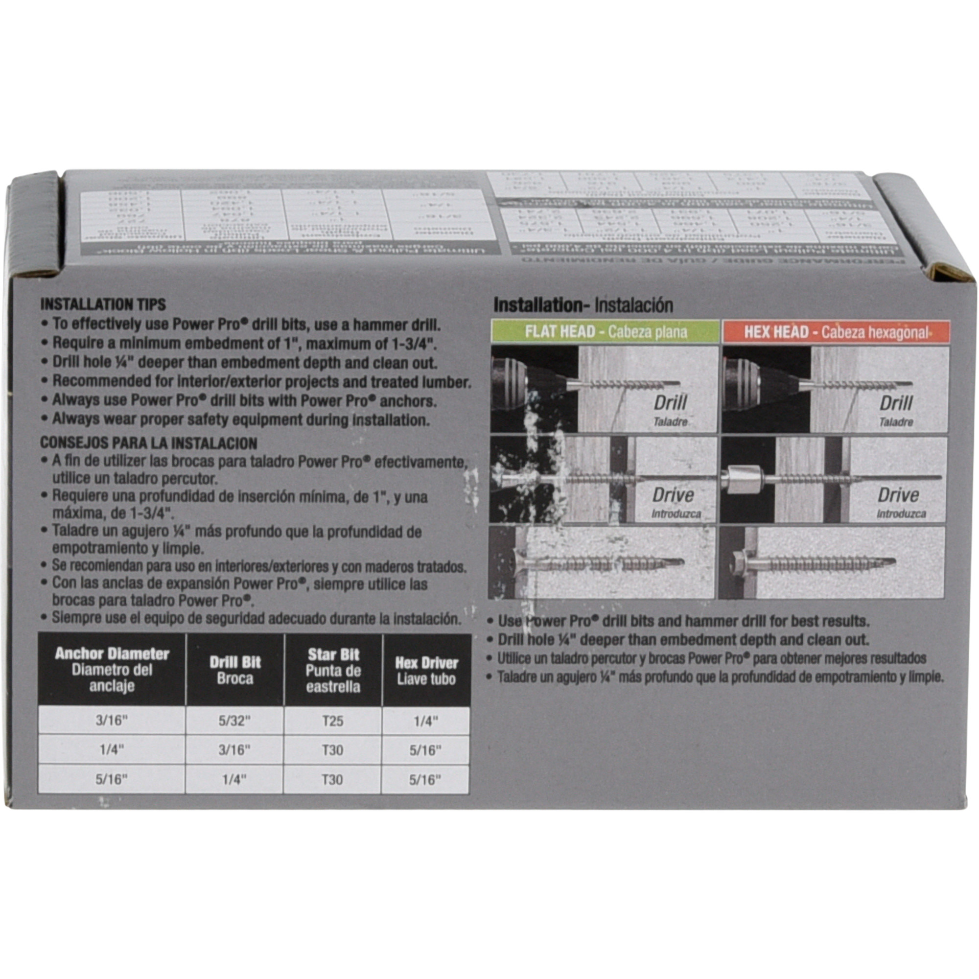 Power Pro Blue Flat-Head Concrete Screw Anchor (1/4 in. x 2-1/4 in.) - 100 pc