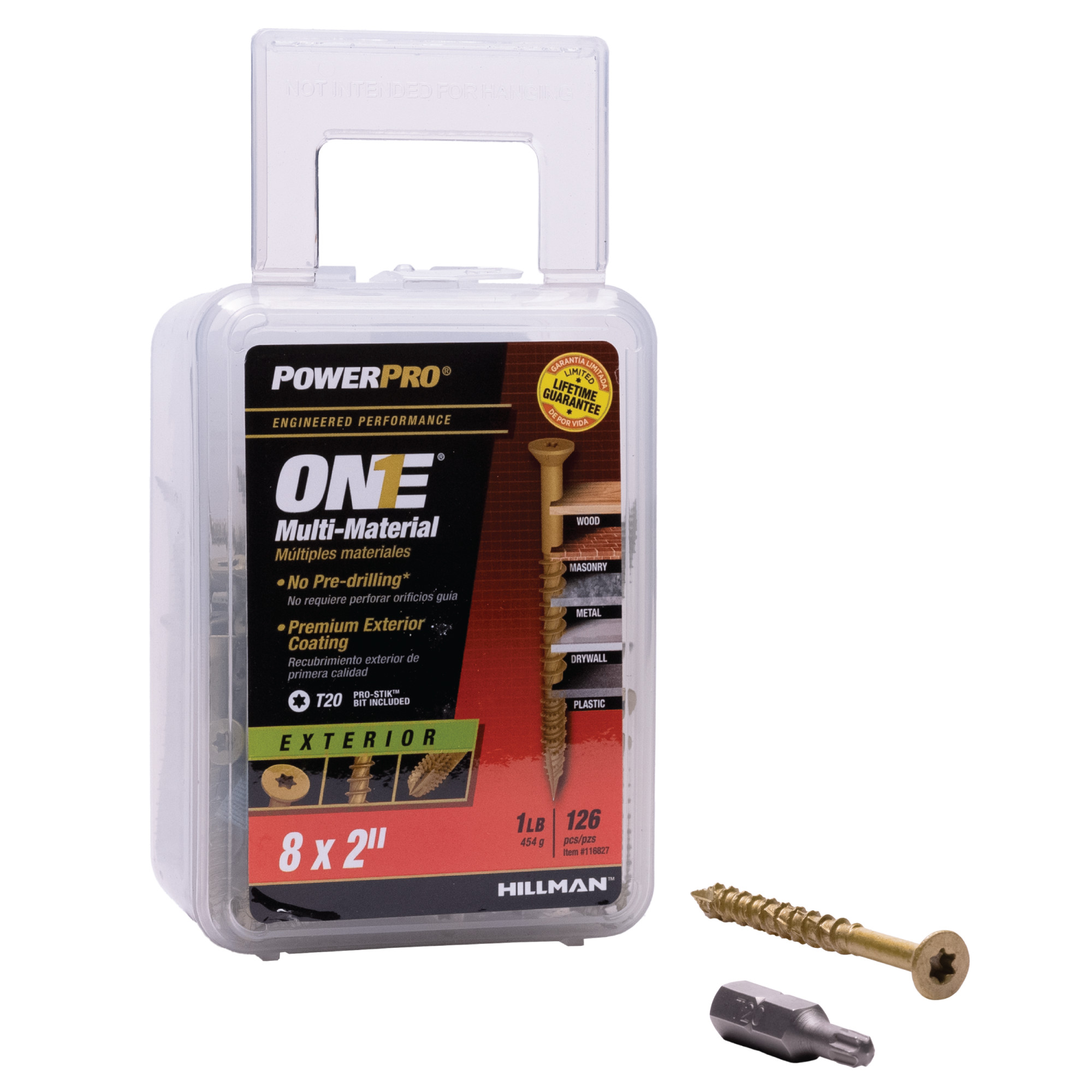 Power Pro ONE Flat Exterior Bronze Multi-Material Screws (#8 x 2 in.) - 126 pc