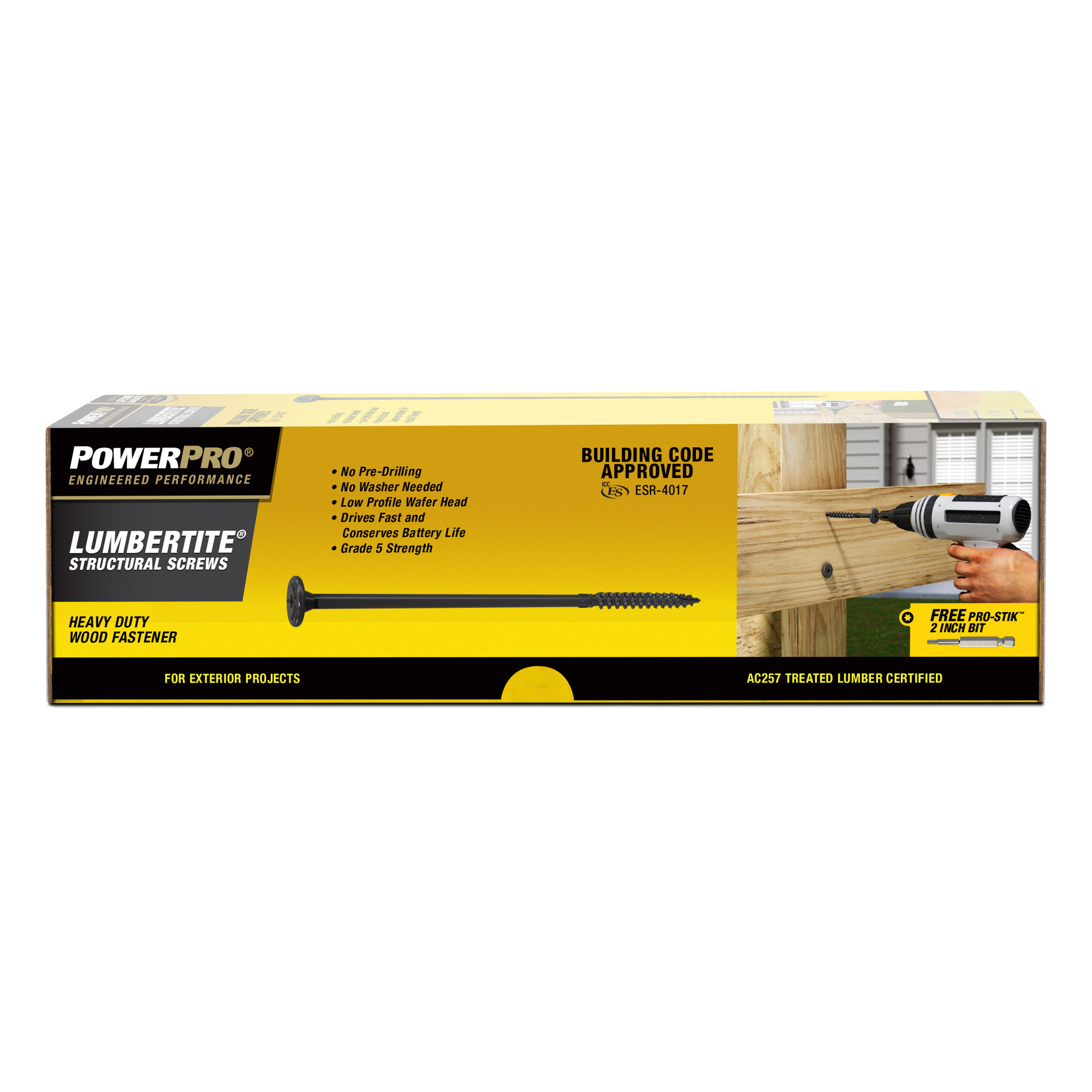 Power Pro Black Lumber-Tite Structural Screws (1/4 in. x 10 in.) - 40 pc