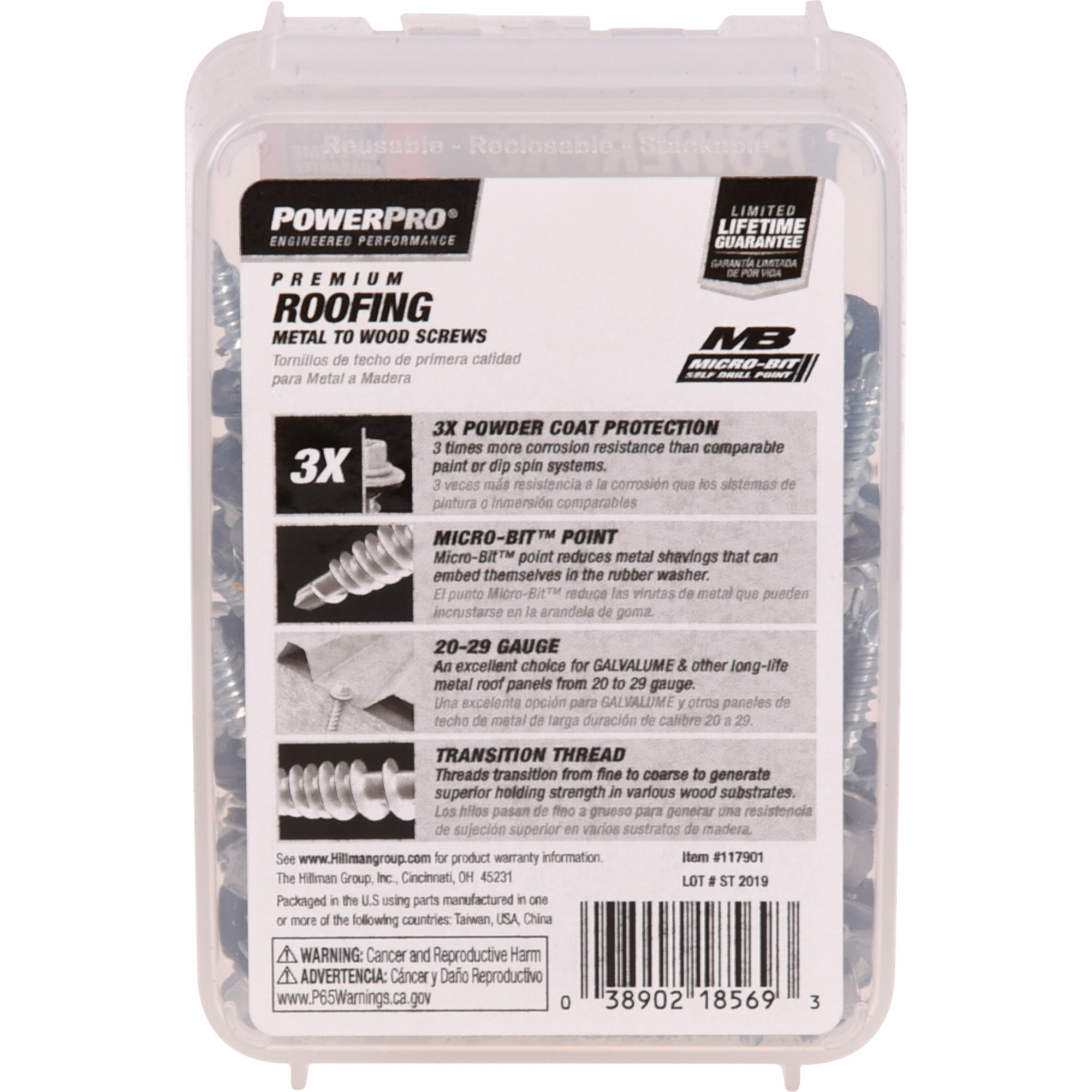 Power Pro Silver Self Drilling Metal-to-Wood Roofing Screws (#10 x 1 in.) - 125 pc