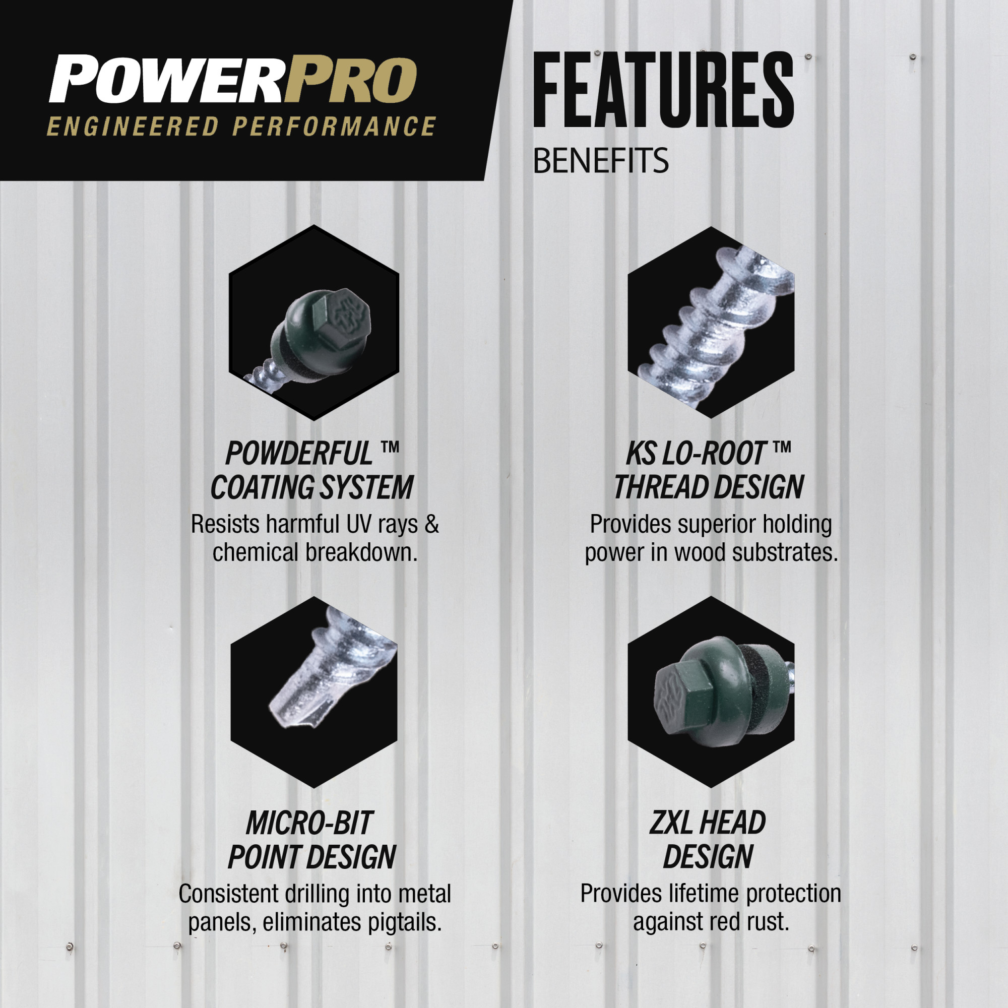 Power Pro Green Self Drilling Metal-to-Wood Roofing Screws (#10 x 1-1/2 in.)-62 pc