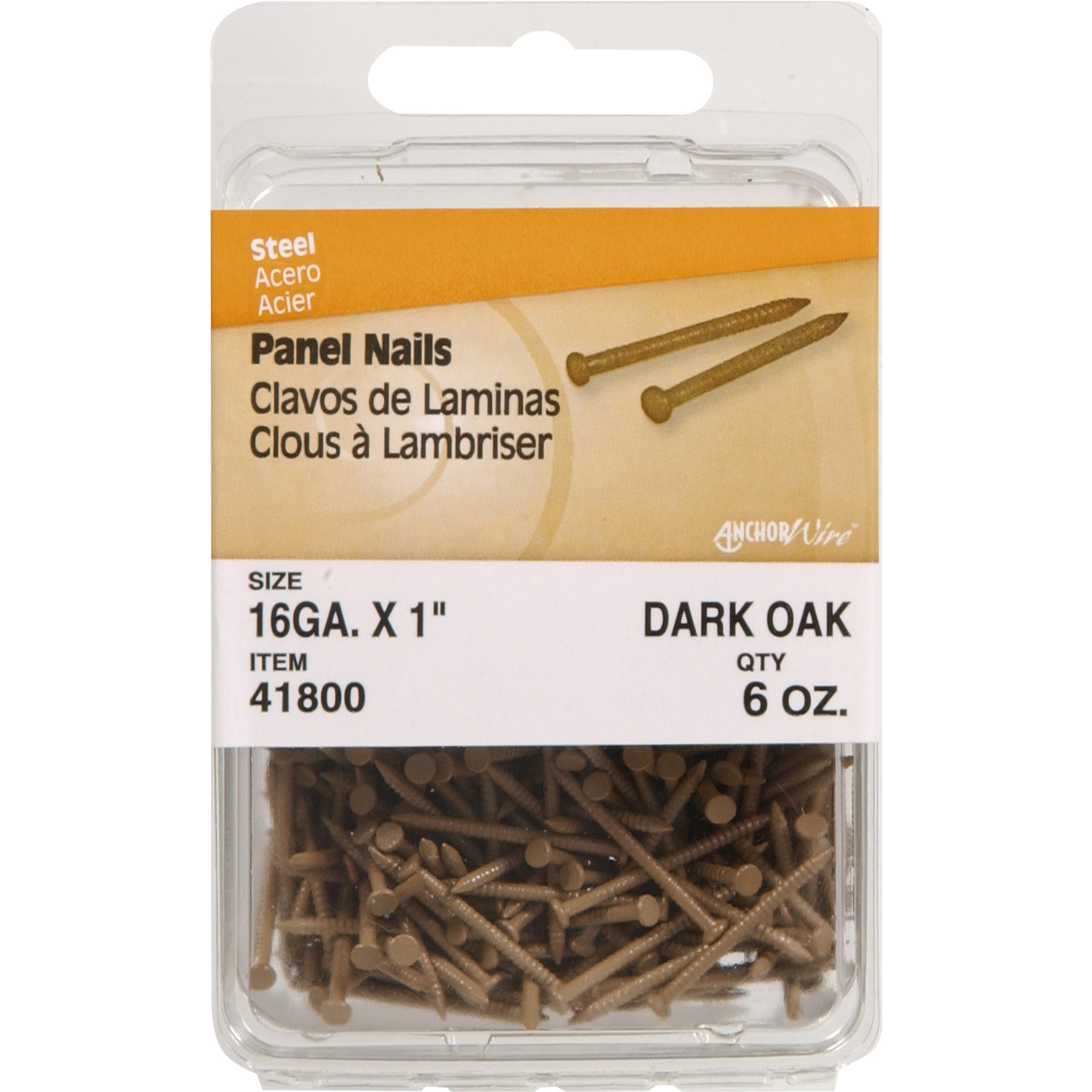 Anchor Wire Dark Oak Panel Nails (1 in.) - 334 pc