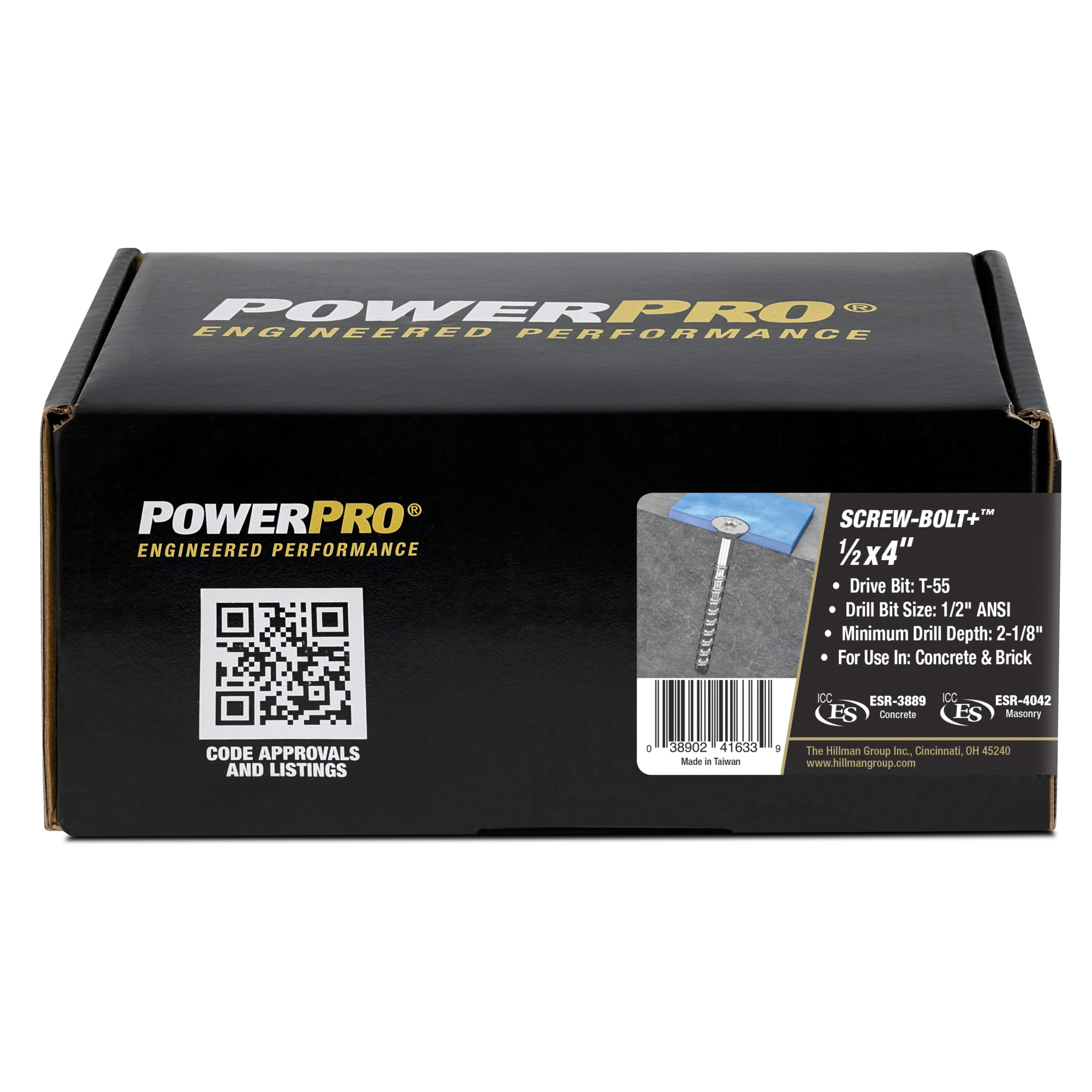 Power Pro Zinc Flat Head Screw-Bolt+ Anchor (1/2 in. x 4 in.) - 10 pc