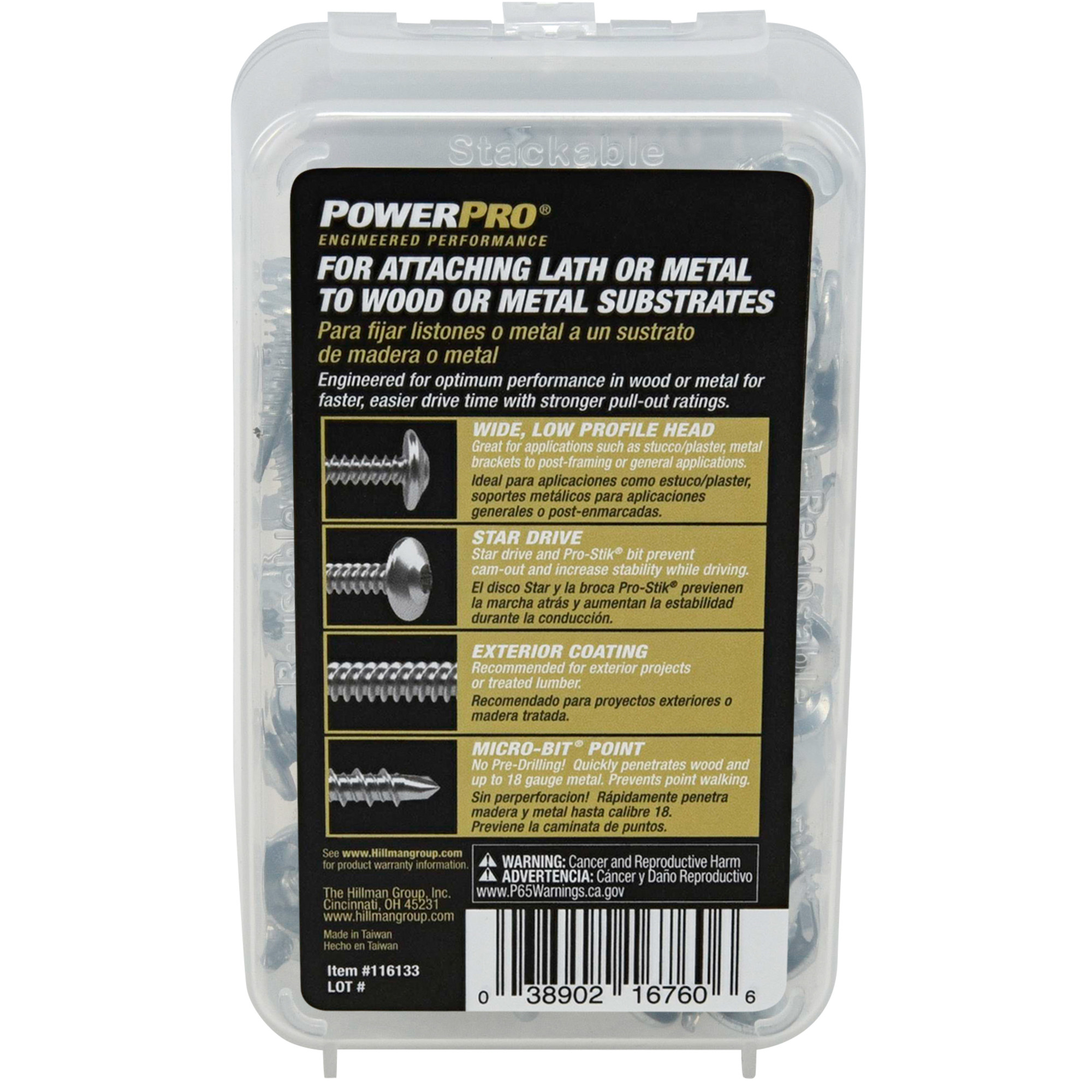 Power Pro Stainless Steel Truss-Head Lath Screws (#8 x 3/4 in.) - 1lb Box