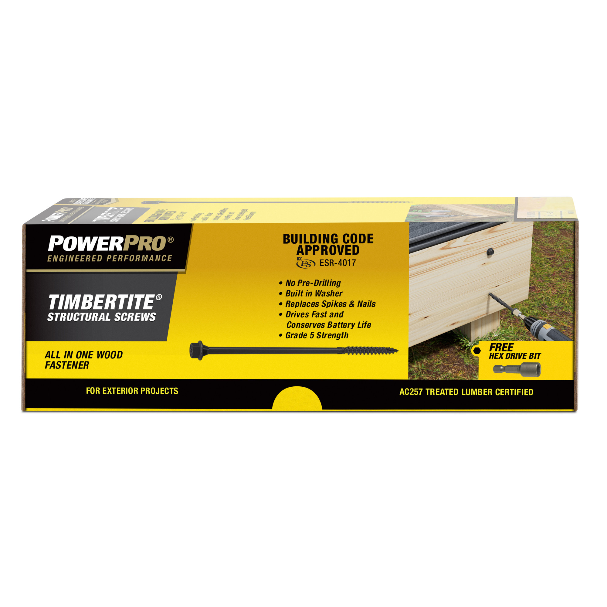Power Pro TimberTite Structural Screws (1/4 in. x 6 in.) - 45 pc