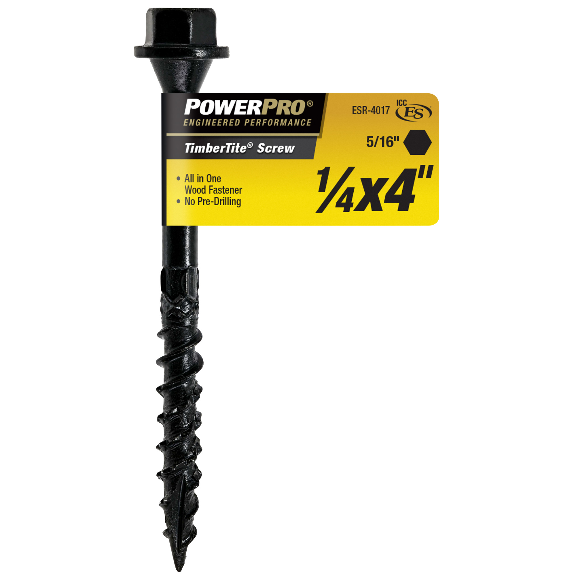 Power Pro TimberTite Structural Screws (1/4 in. x 4 in.) - 1 pc
