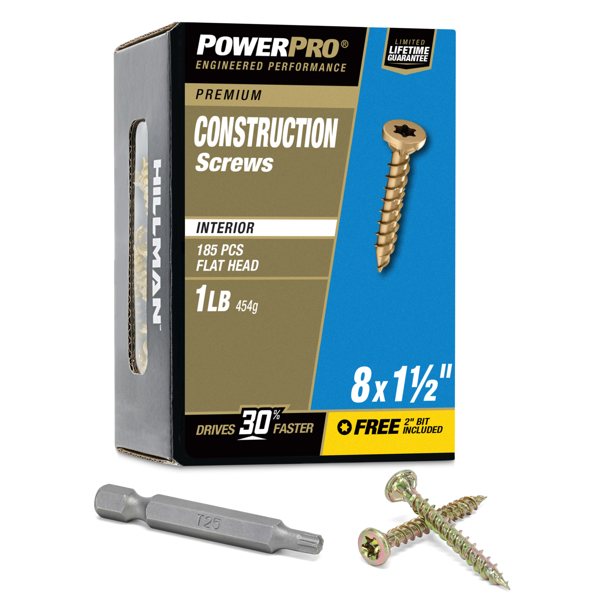 Power Pro Premium Interior Construction Screws (#8 x 1-1/2 in.) - 185 pc