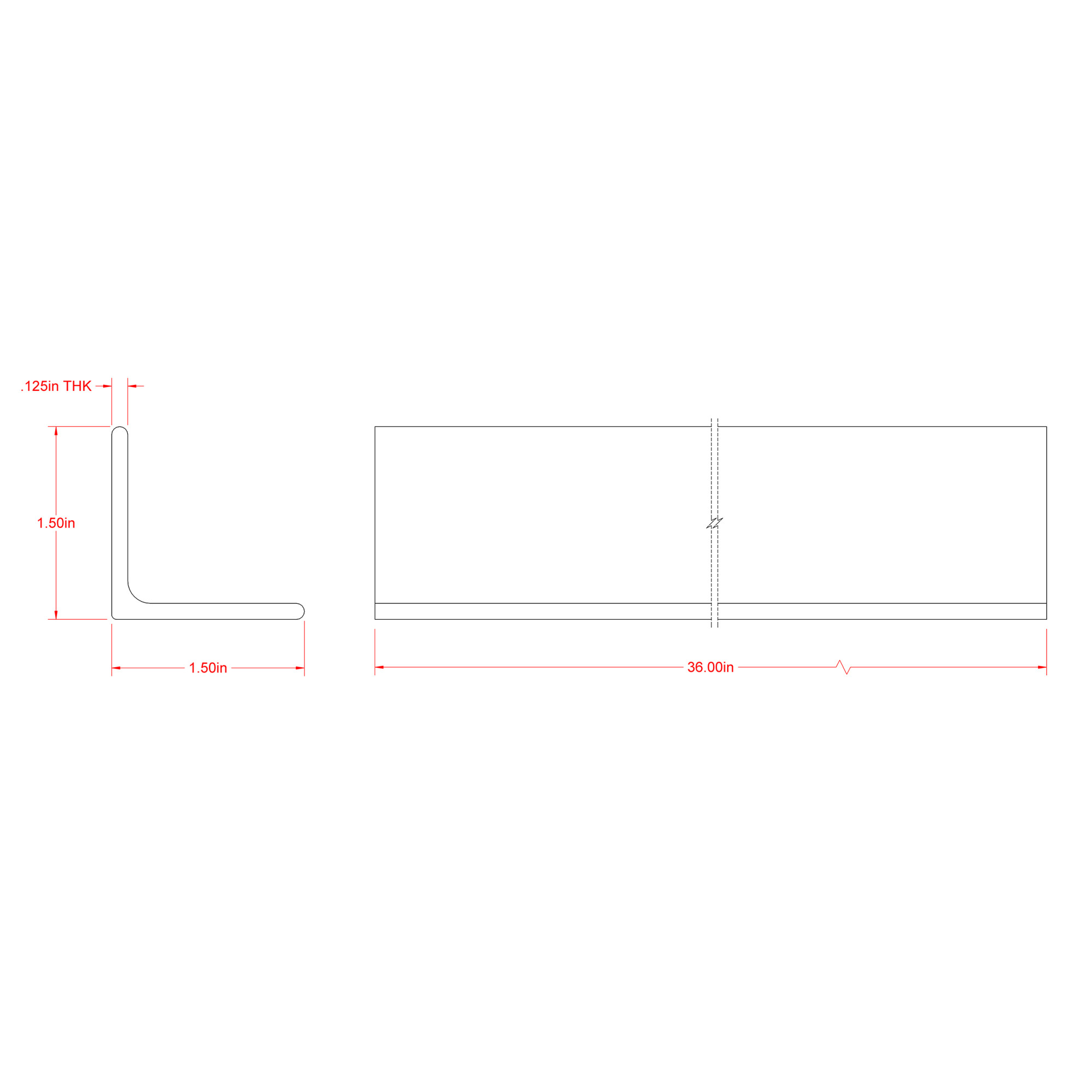 SteelWorks Weldable Hot-Rolled Steel Angle (1/8 in. x 1-1/2 in. x 3 ft.)