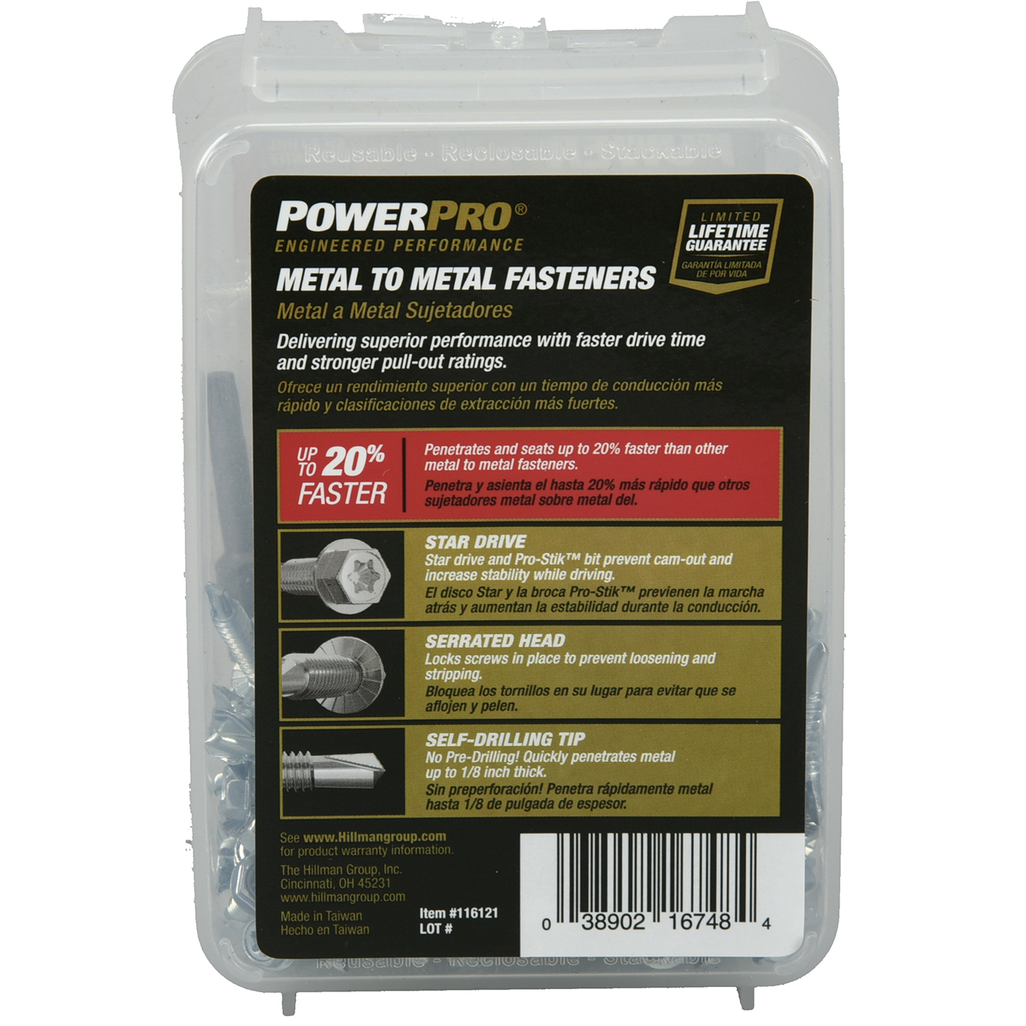 Power Pro Premium Hex Zinc Sheet Metal Self-Drilling Screws (#8-32 x 1 in.) - 127pc