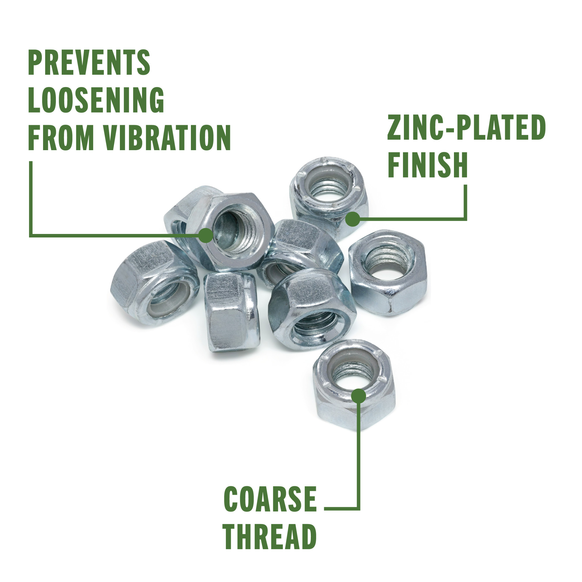 Hillman Zinc-Plated Nylon Insert Stop Nut USS Coarse 3/8 in.-16