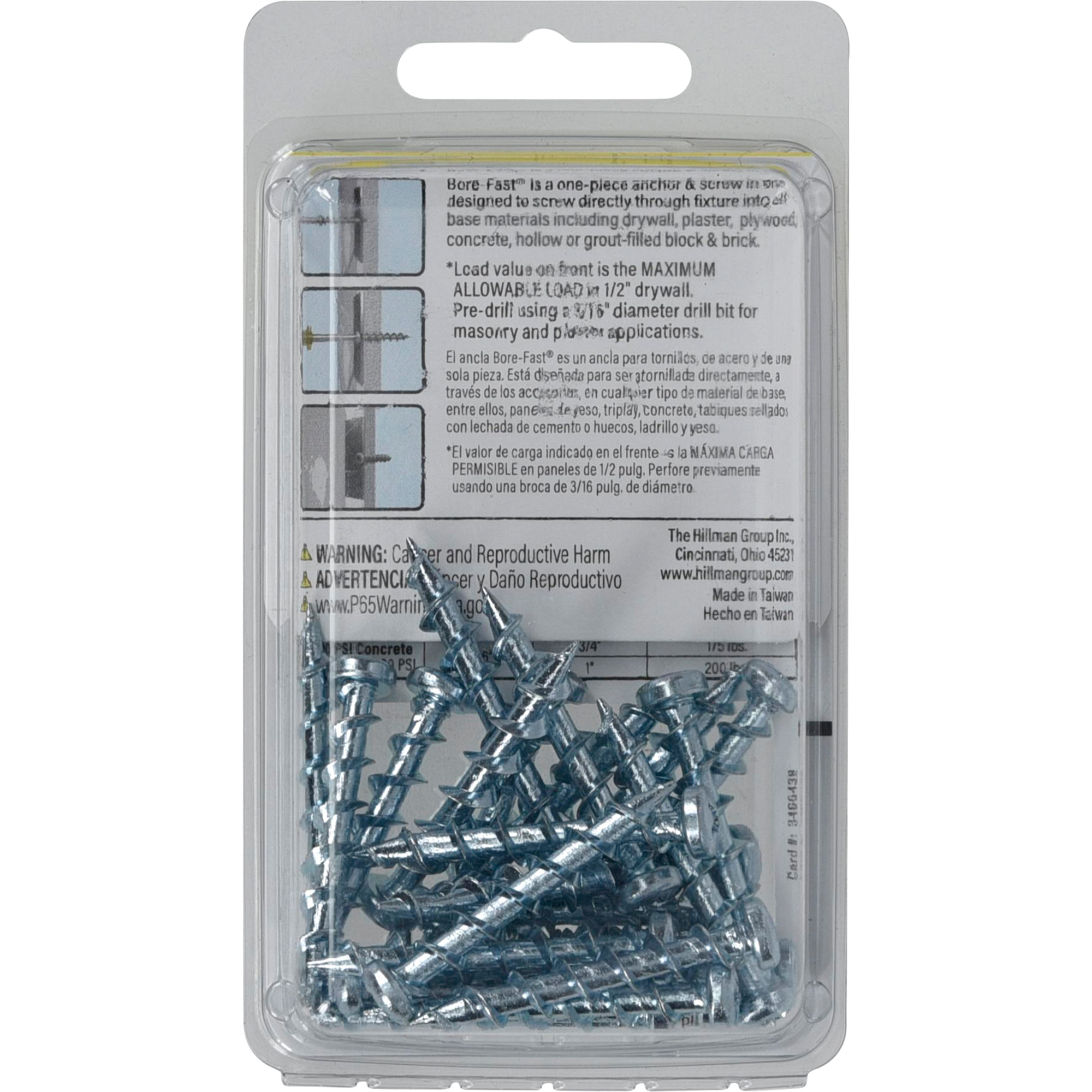 Hillman Borefast Zinc Phillips Pan-Head Screw Anchor (1-1/2 in.) - 25 pc