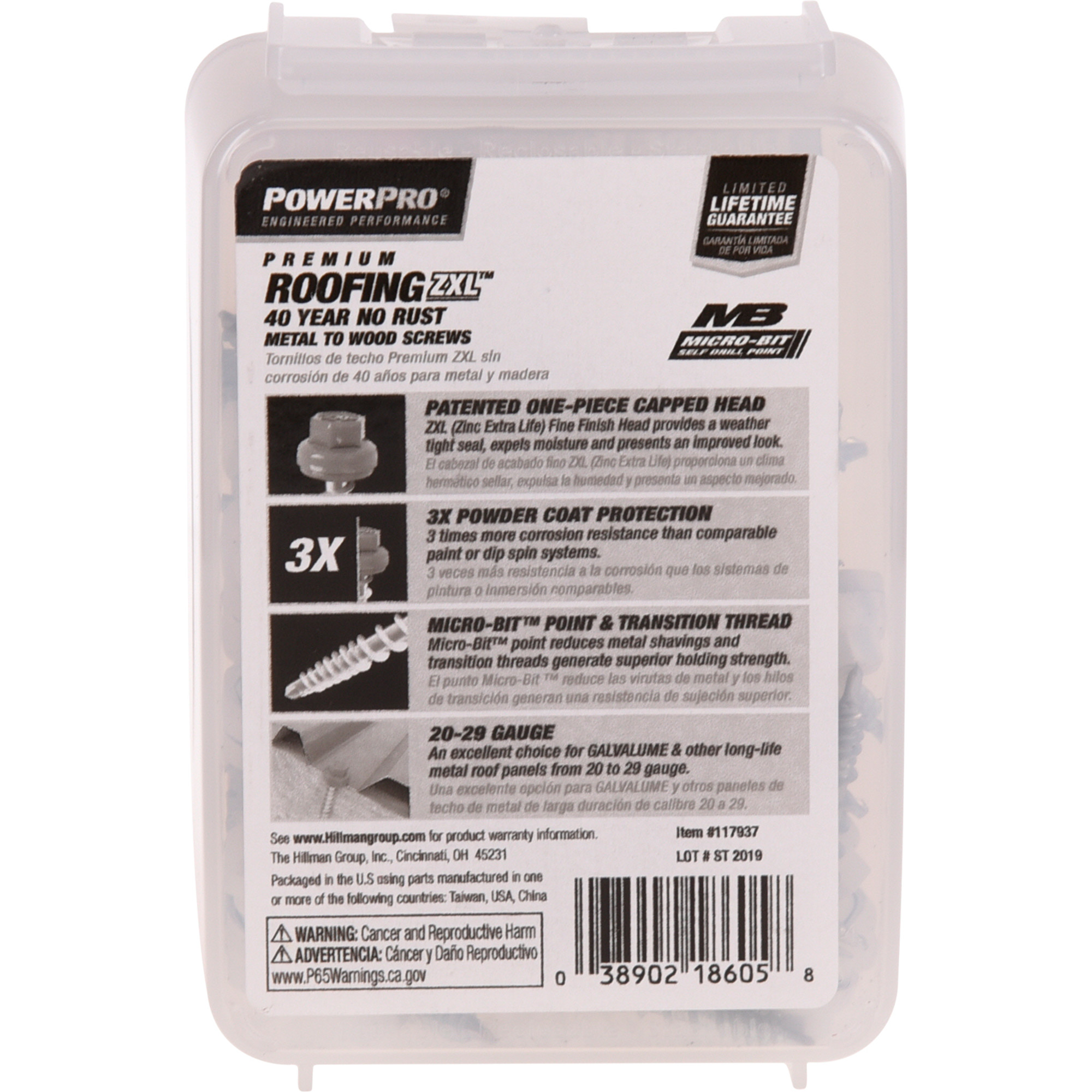 Power Pro White Self Drilling Metal-to-Wood Roofing Screws (#10 x 1-1/2 in.)-62 pc