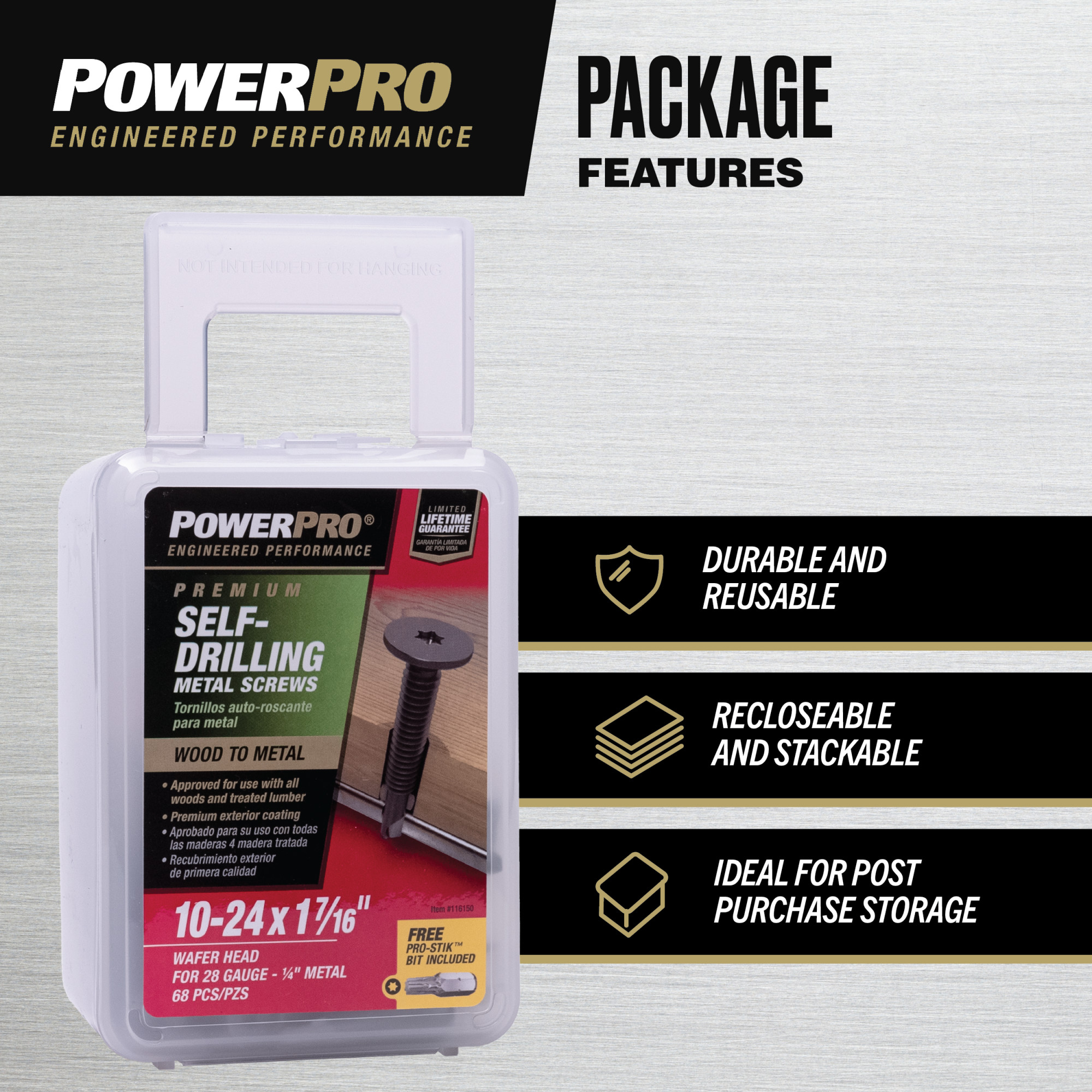 Power Pro Premium Star Drive Flat Sheet Metal Screws (#10-24 x 1-7/16 in.) - 68 pc