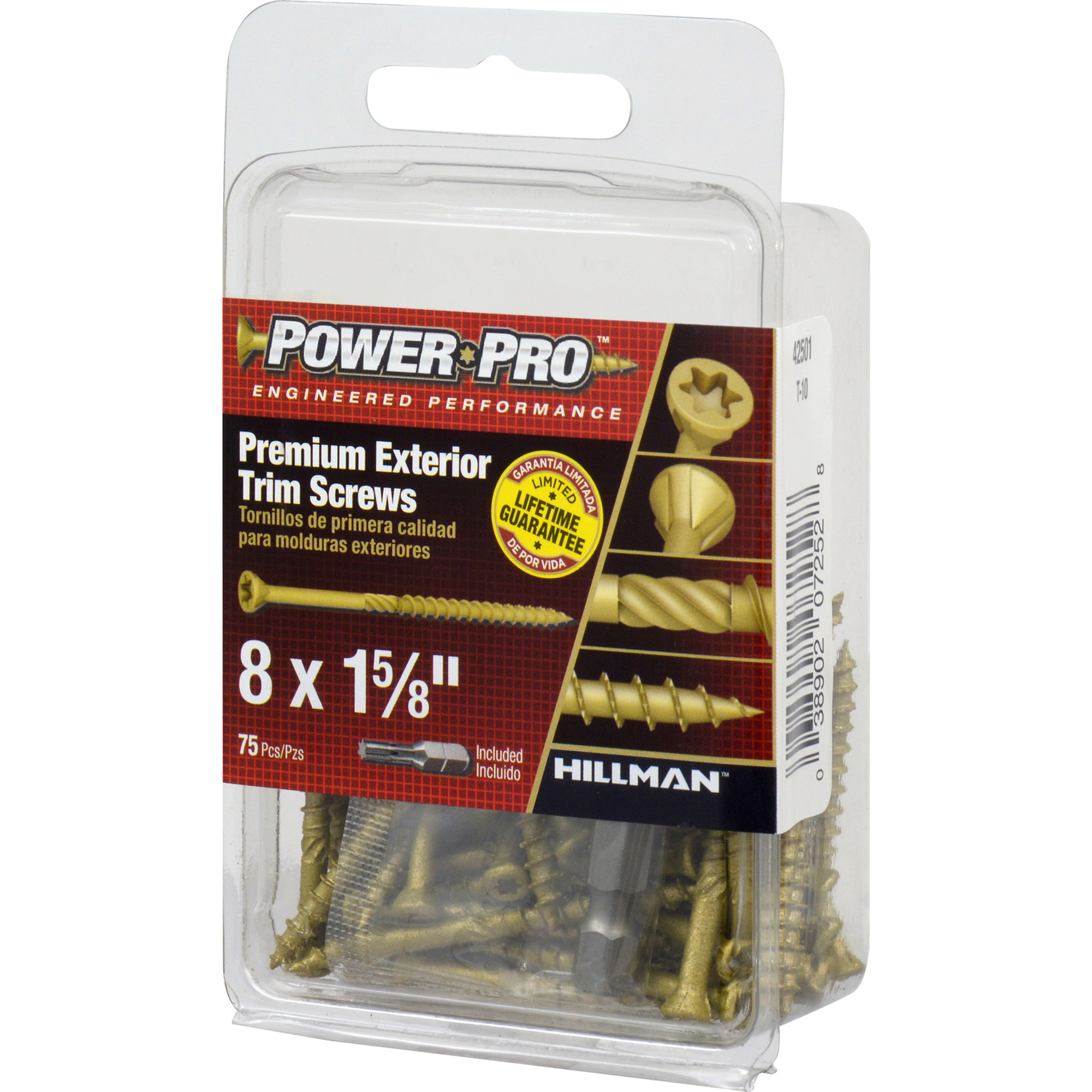 Power Pro Premium Bronze Exterior Trim Screws (#8 x 1-5/8 in.) - 75 pc
