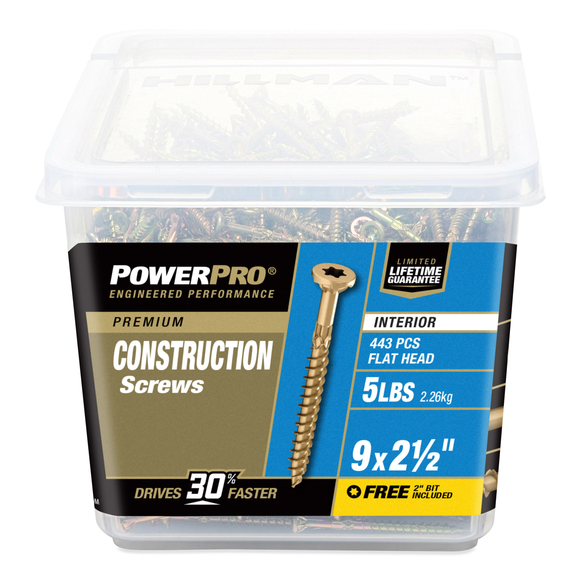 Power Pro Premium Interior Construction Screws (#9 x 2-1/2 in.) - 443 pc