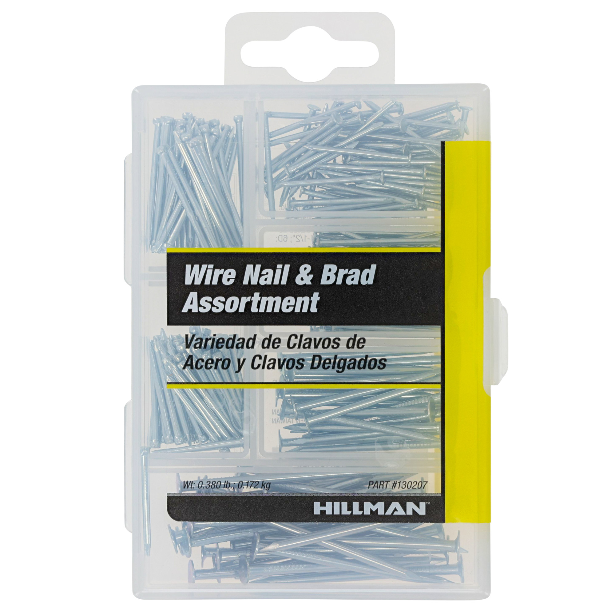 Hillman Small Wire and Brad Nails Kit - 260 pc
