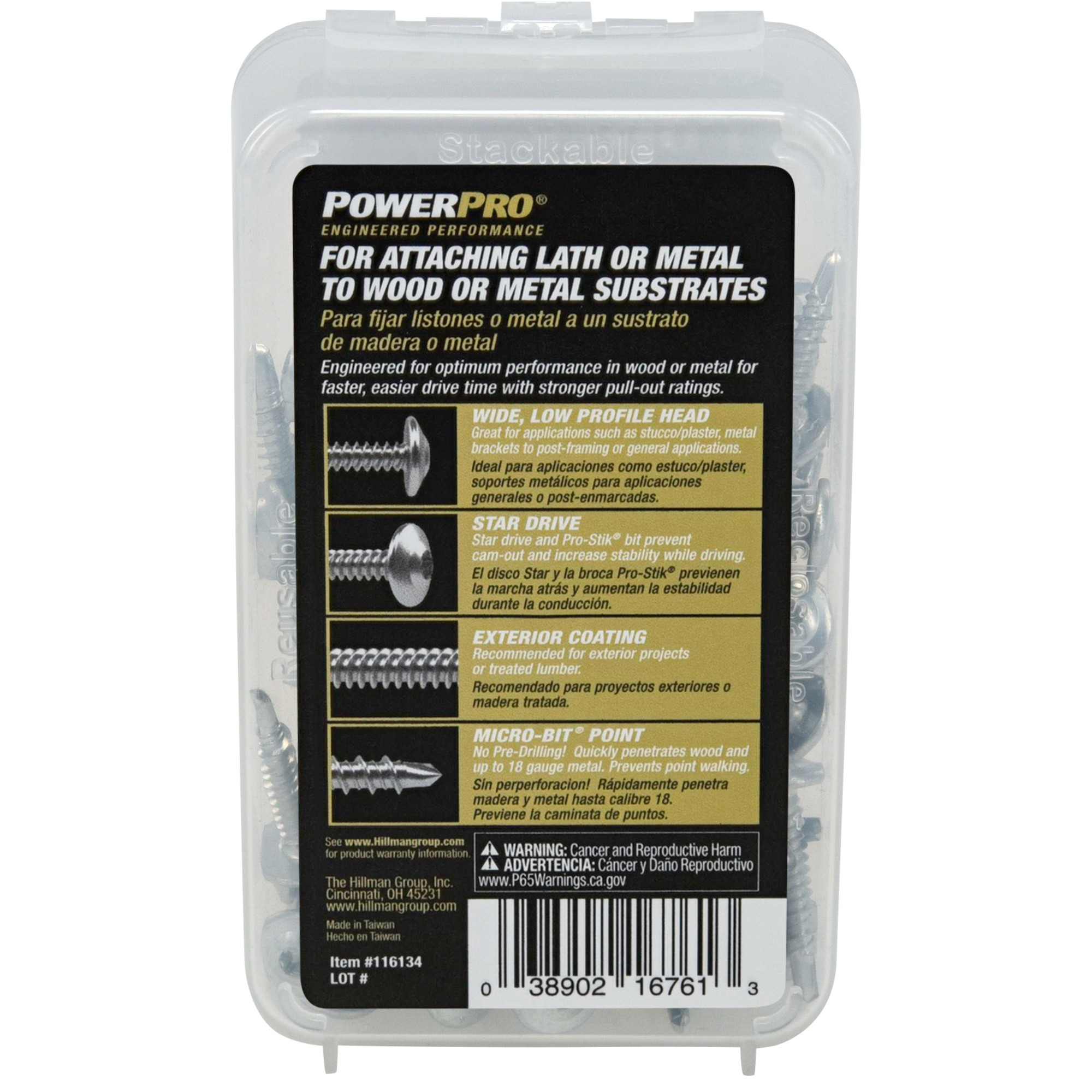 Power Pro Stainless Steel Truss-Head Lath Screws (#8 x 1 in.) - 1lb Box