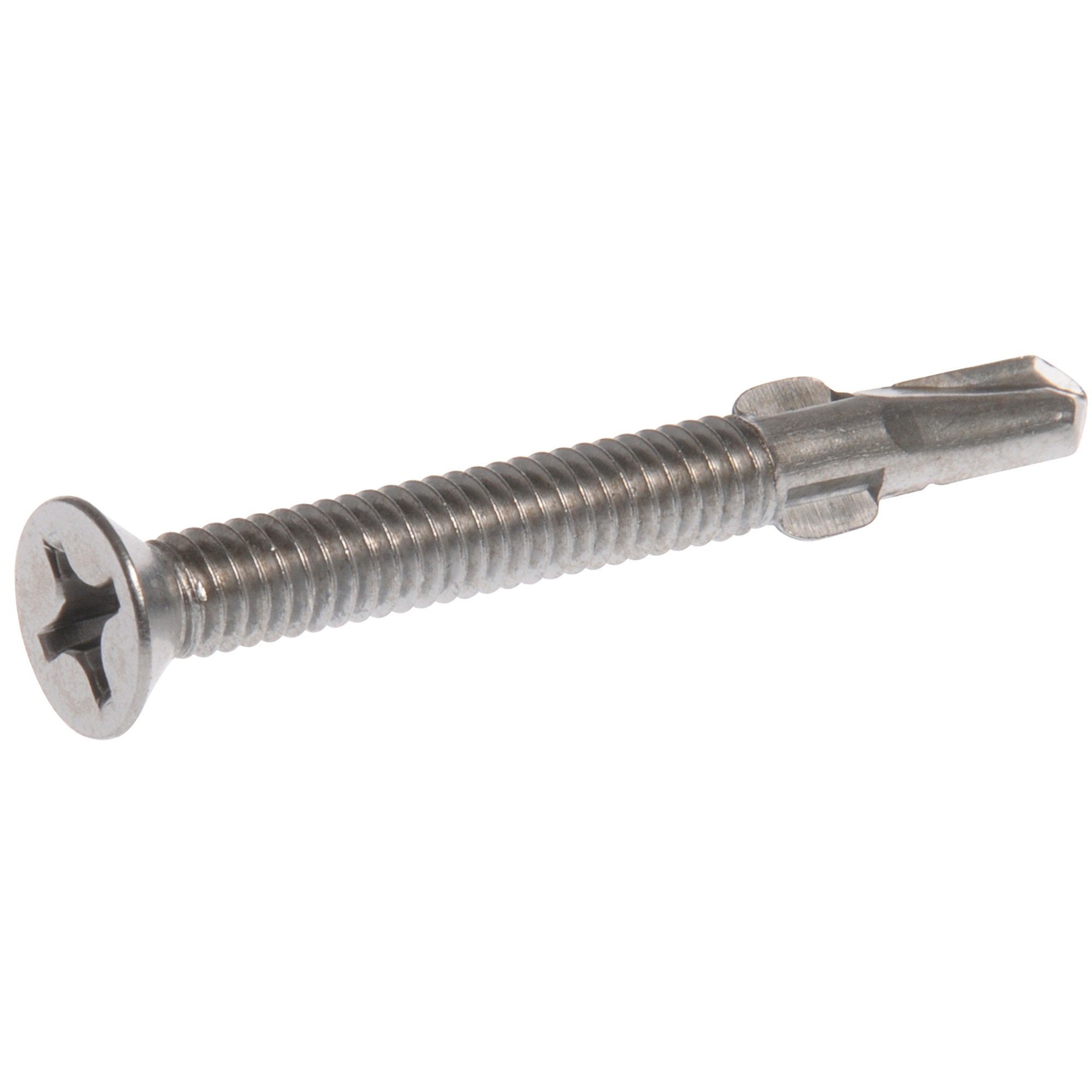 Hillman 410 Stainless Steel Flat Head Self Drilling Screws with Wings (#12-24 x 2 in.)