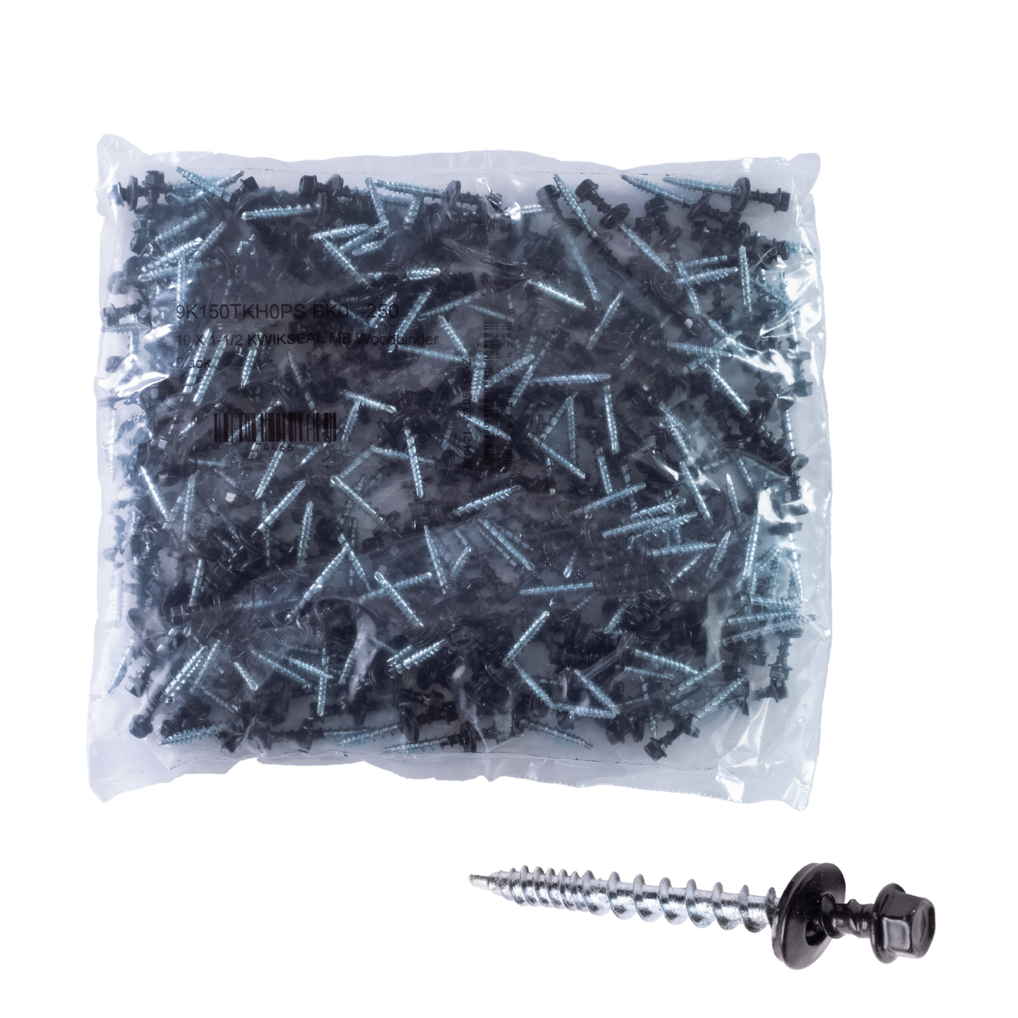 Power Pro Black Self Drilling Metal-to-Wood Roofing Screws (#10 x 1-1/2 in.)-250 pc