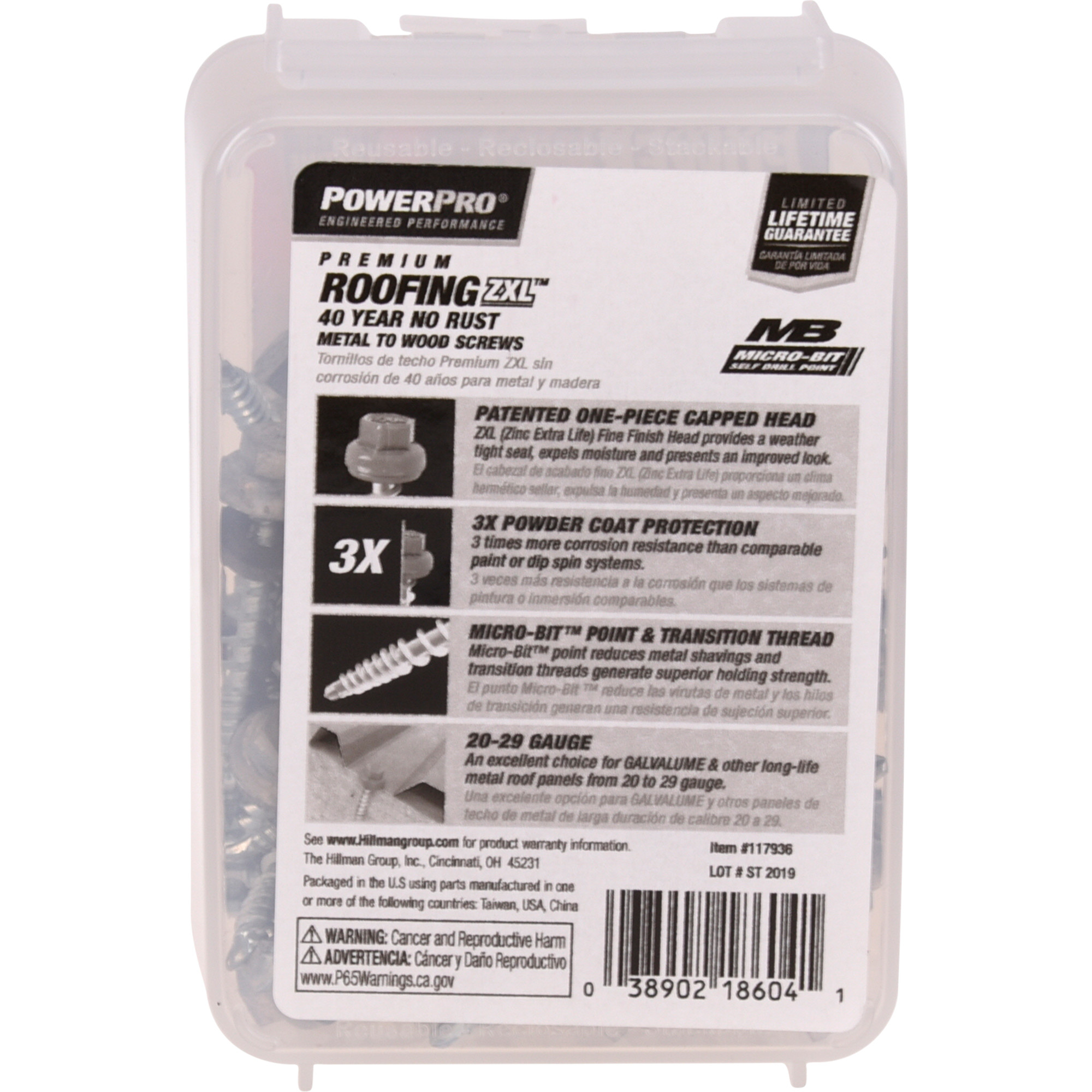 Power Pro Silver Self Drilling Metal-to-Wood Roofing Screws (#10 x 1-1/2 in.)-62 pc