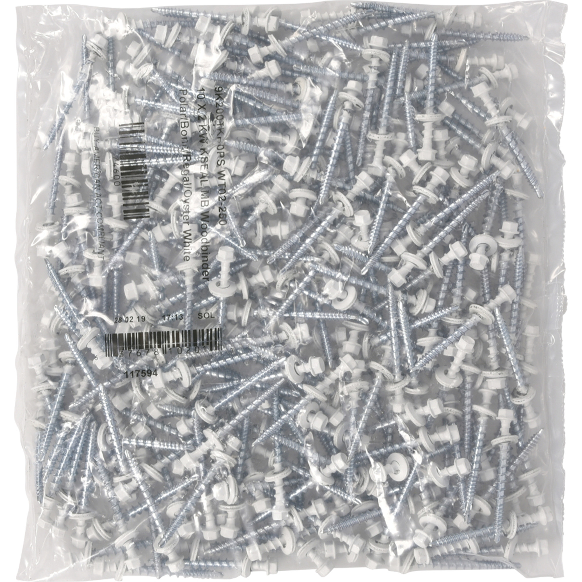 Power Pro White Self Drilling Metal-to-Wood Roofing Screws (#10 x 2 in.) - 250 pc