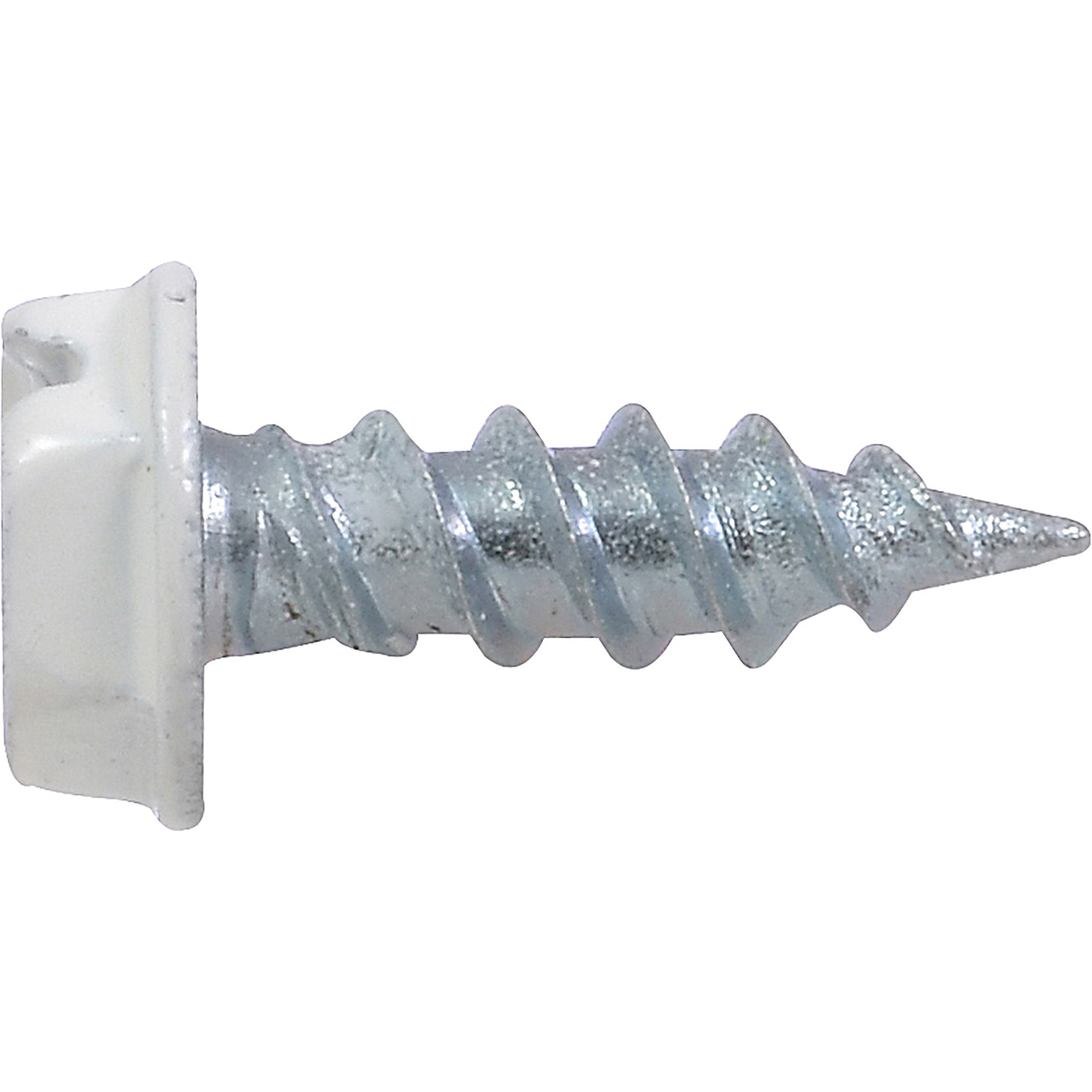 Hillman White Slotted Hex Painted-Head Gutter Assembly Screws (#7 x 1/2 in.) - 1lb Box